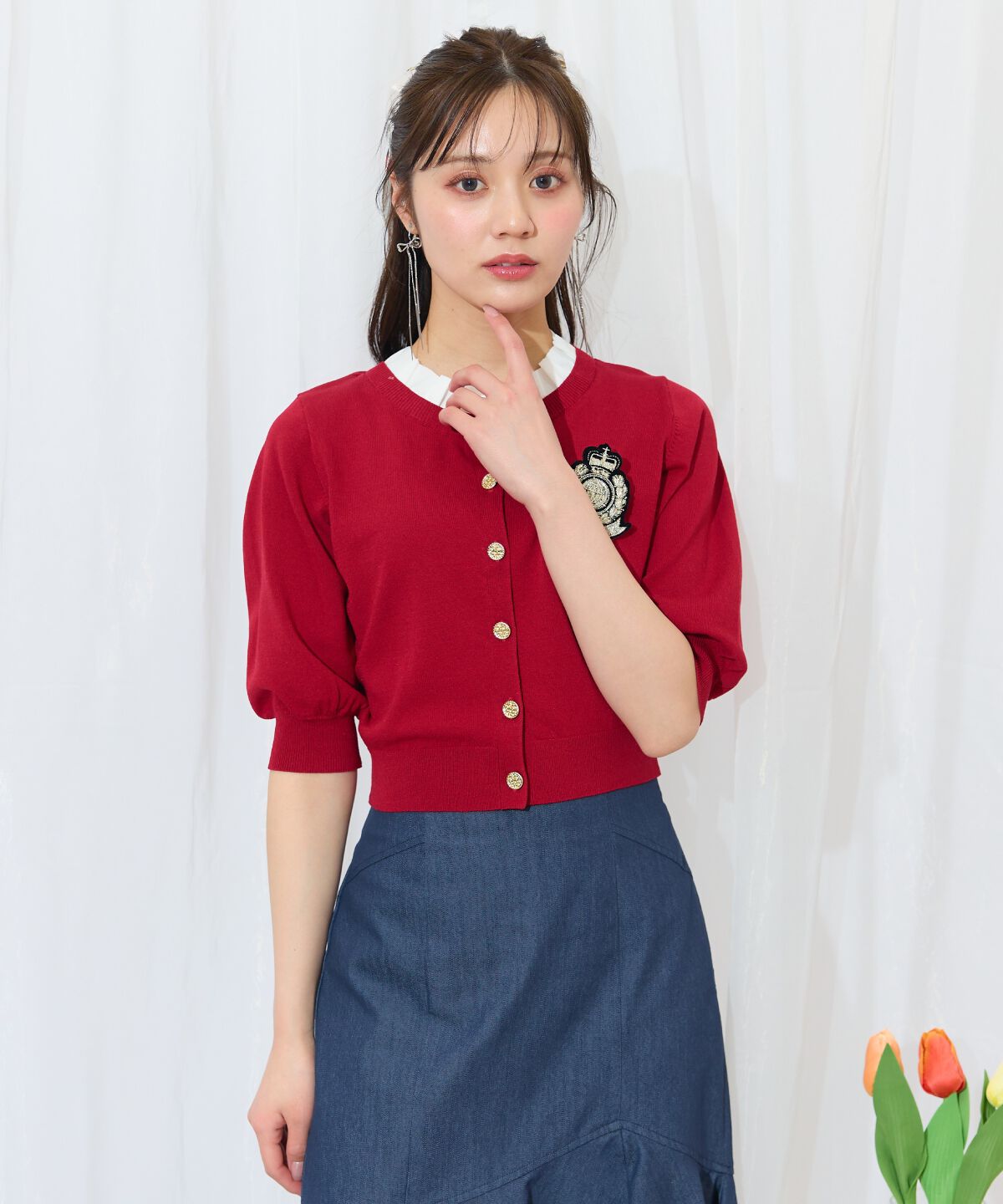 WILLSELECTION「襟フリル付きカーディガン」|カーディガン|