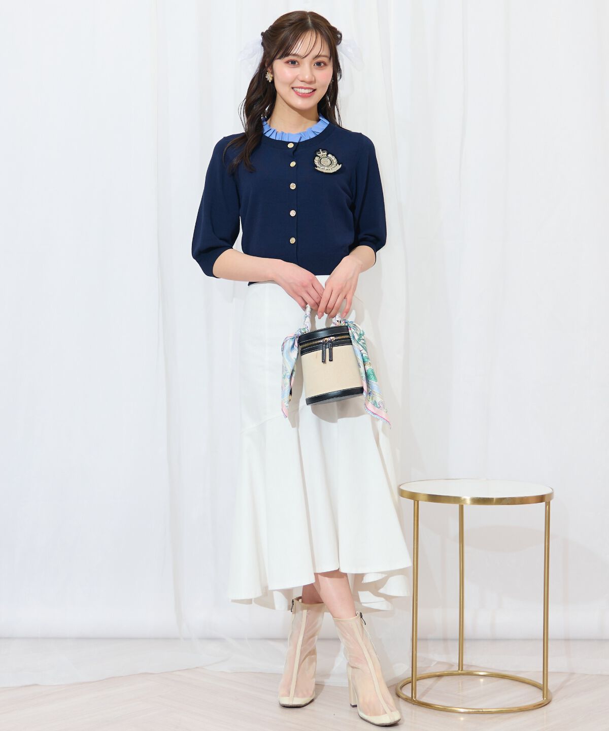 WILLSELECTION「襟フリル付きカーディガン」|カーディガン|