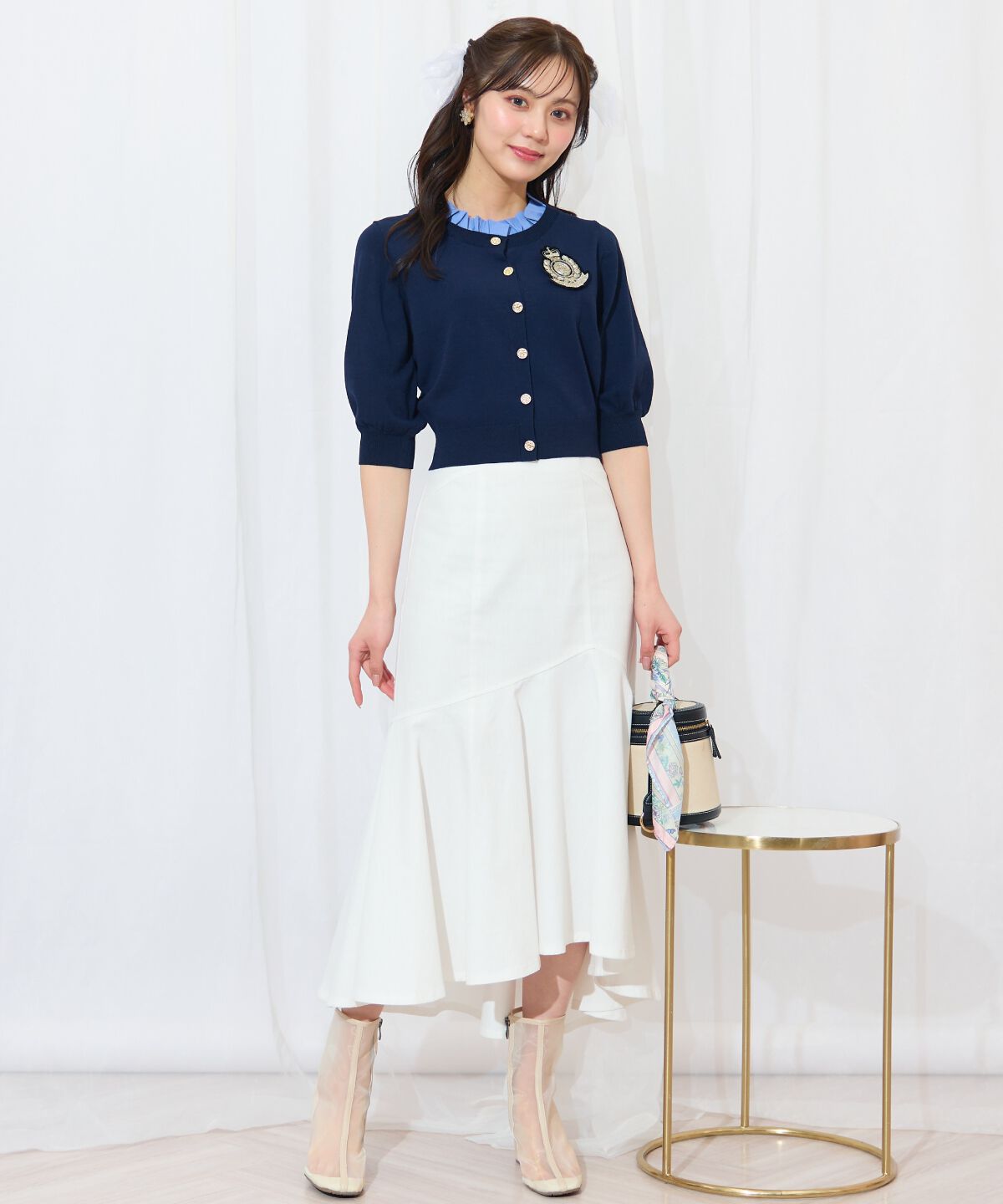 WILLSELECTION「襟フリル付きカーディガン」|カーディガン|