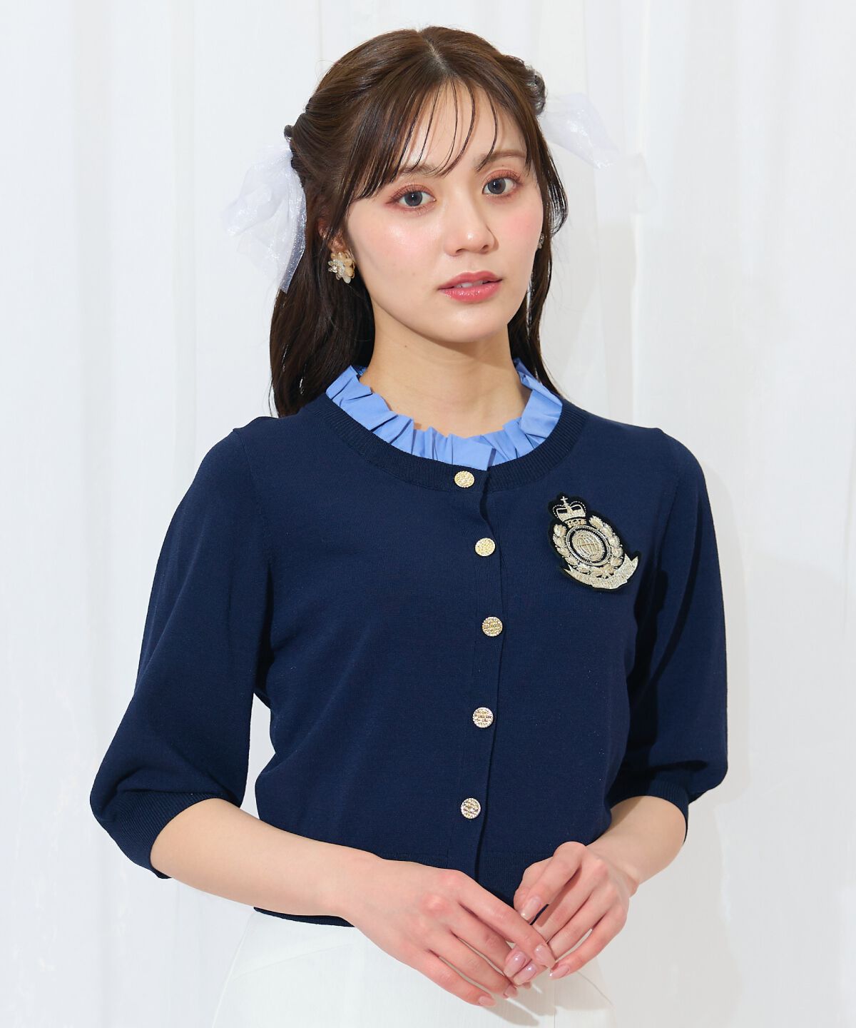 WILLSELECTION「襟フリル付きカーディガン」|カーディガン|