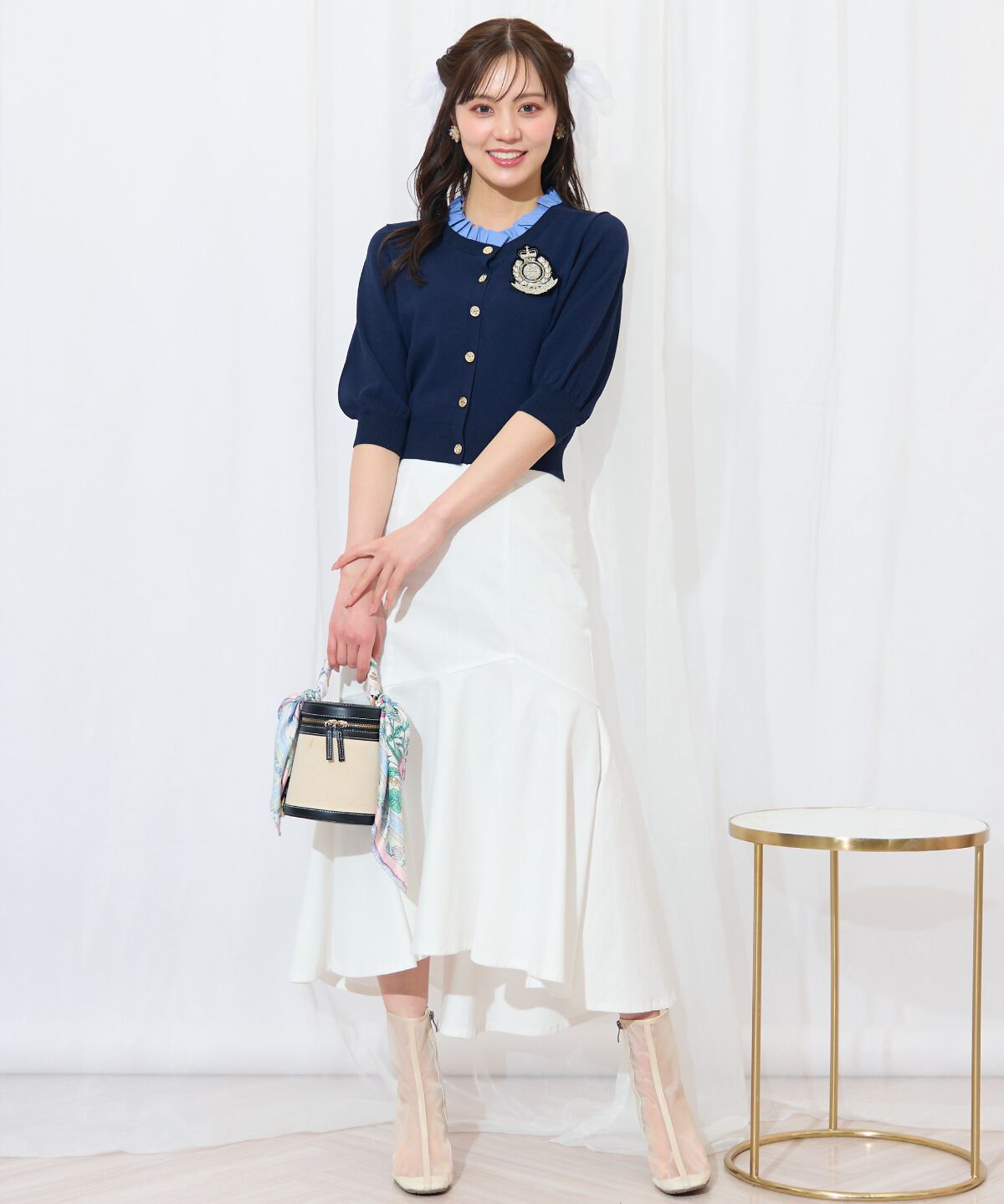 WILLSELECTION「襟フリル付きカーディガン」|カーディガン|