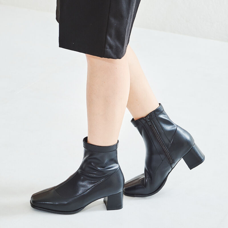 ORiental TRaffic「オーバースクエアトゥストレッチブーツ/21416」|ショートブーツ|