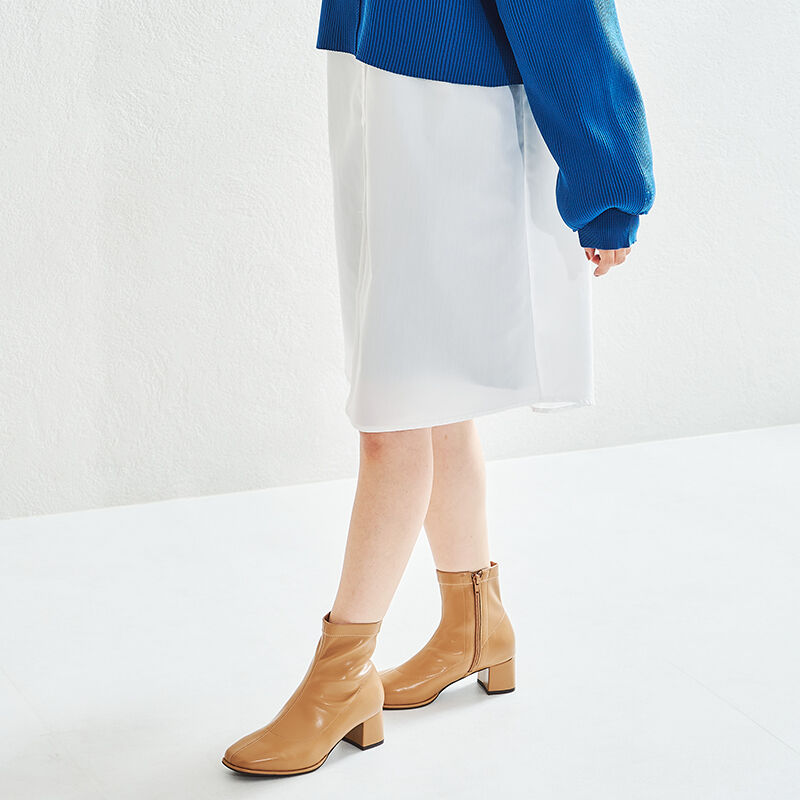 ORiental TRaffic「オーバースクエアトゥストレッチブーツ/21416」|ショートブーツ|