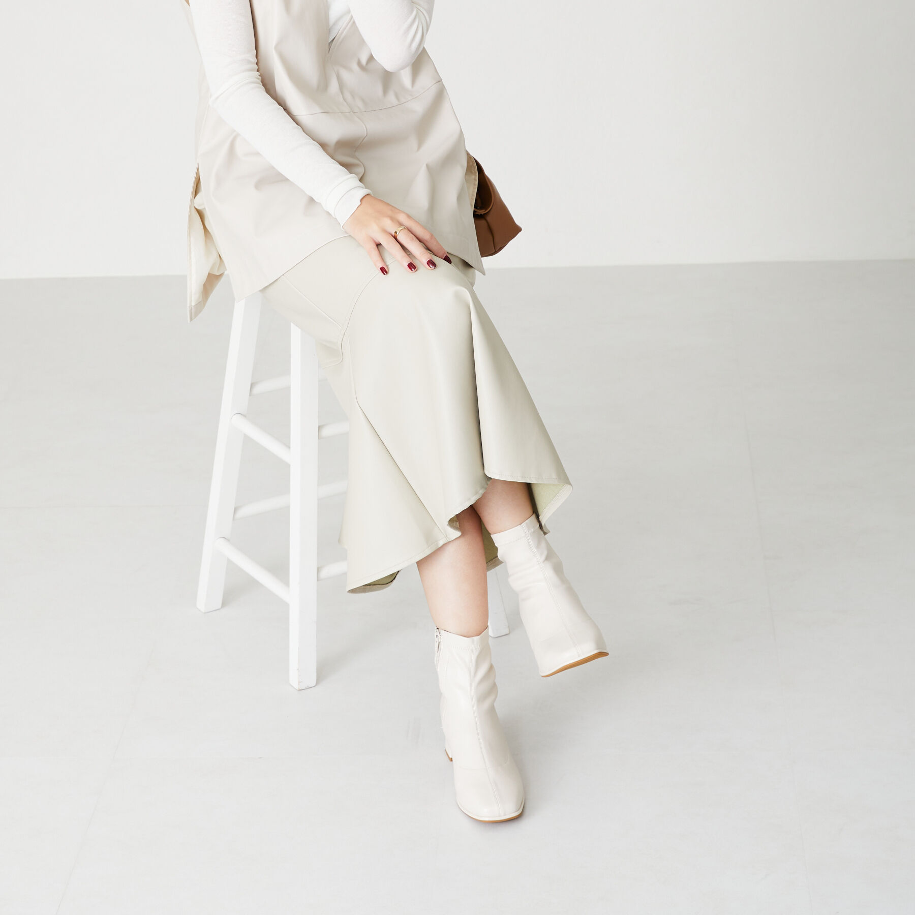 ORiental TRaffic「オーバースクエアトゥストレッチブーツ/21416」|ショートブーツ|