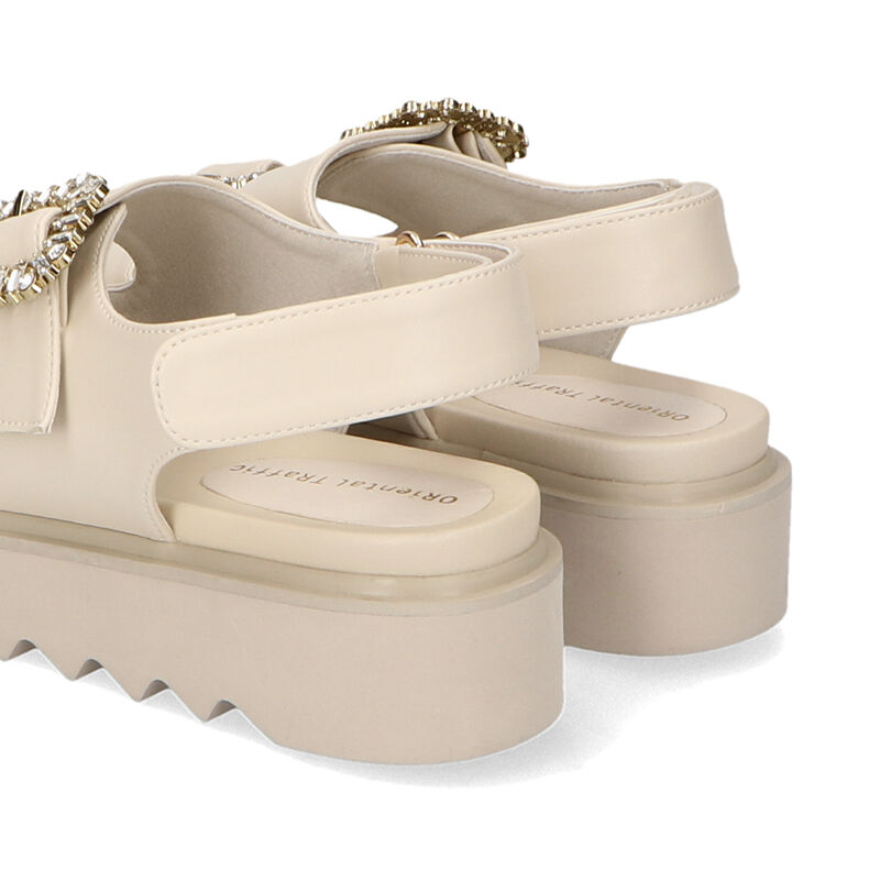 ORiental TRaffic「【アウトレット価格】厚底ビジューバックルサンダル/41201 スポサン 人気 トレンド 売れてる」|サンダル|