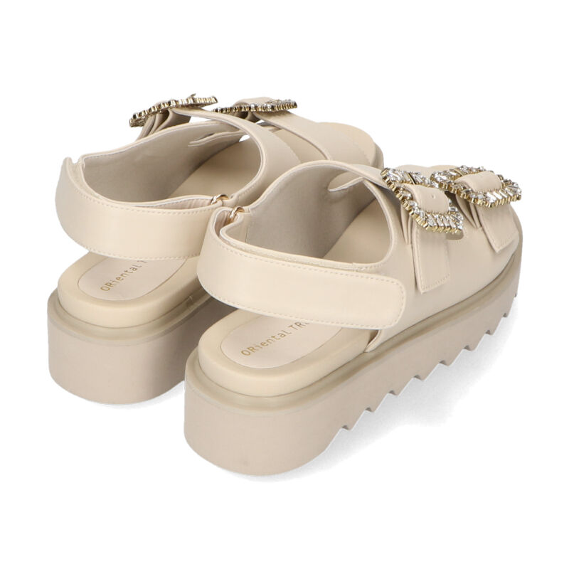 ORiental TRaffic「【アウトレット価格】厚底ビジューバックルサンダル/41201 スポサン 人気 トレンド 売れてる」|サンダル|