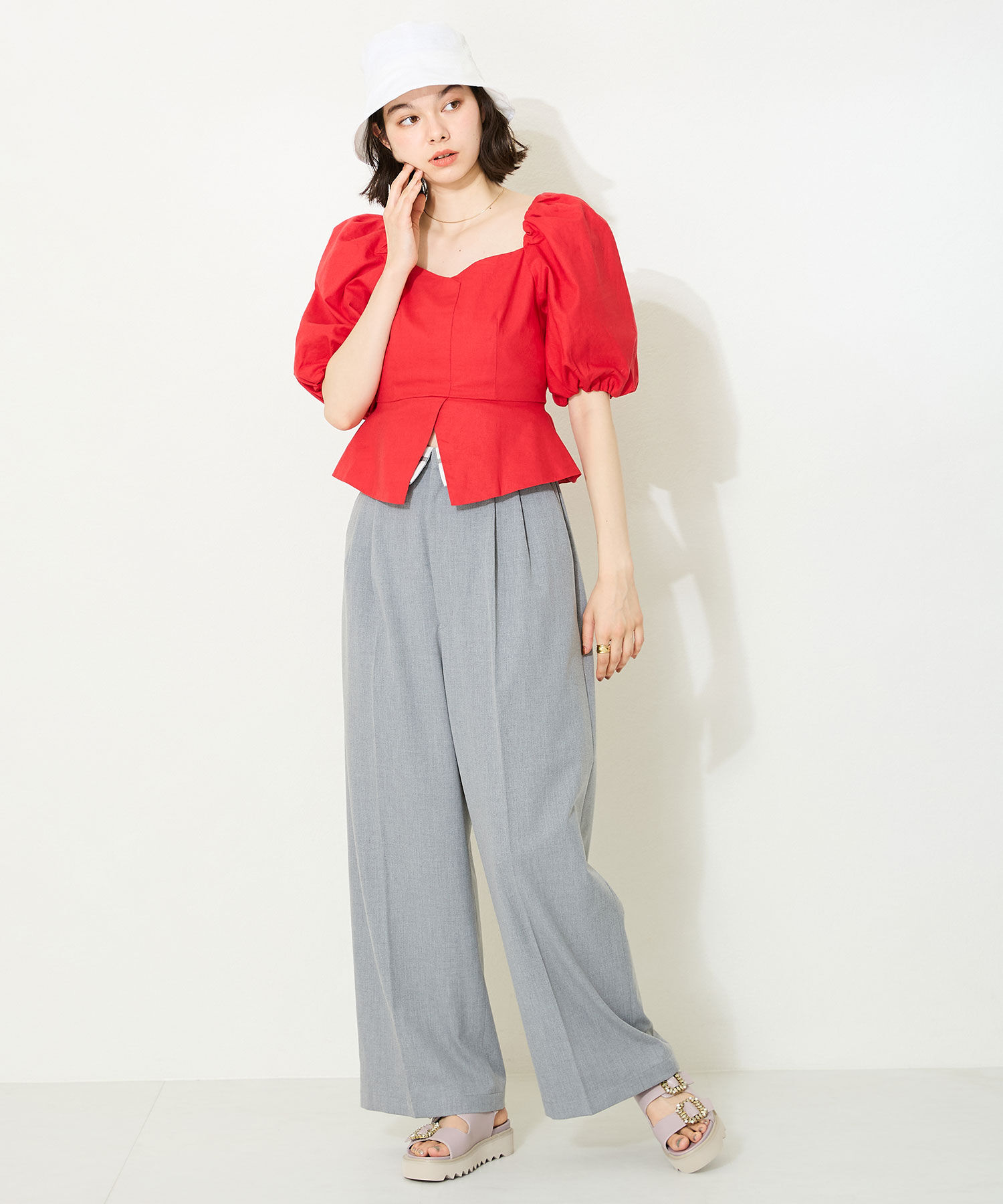 ORiental TRaffic「【アウトレット価格】厚底ビジューバックルサンダル/41201 スポサン 人気 トレンド 売れてる」|サンダル|