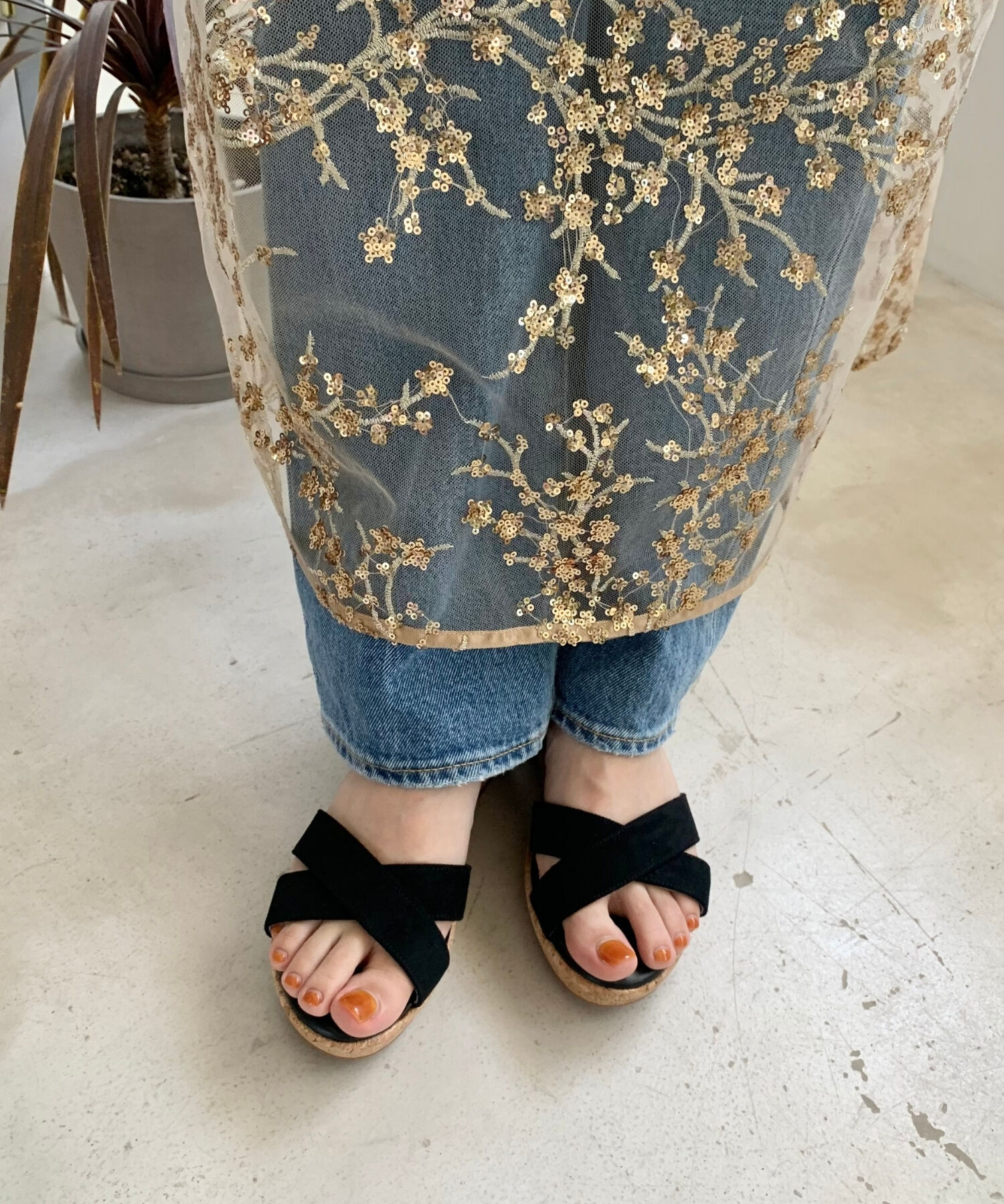 WA Oriental TRaffic「【アウトレット価格】クロスウエッジサンダル/42201 定番 サンダル 人気 ヒール6cm」|サンダル|