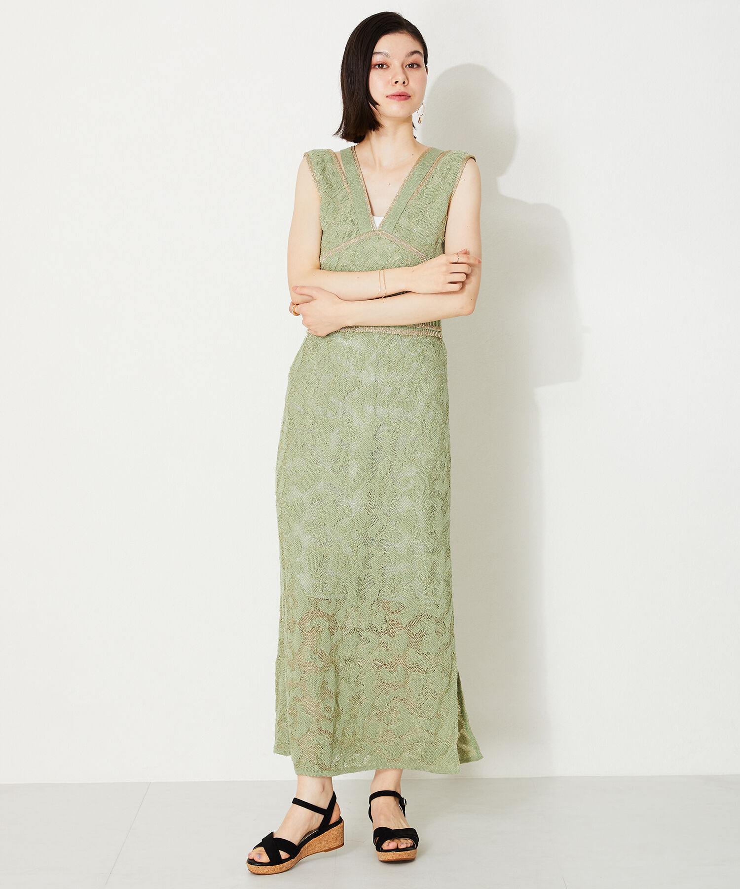 WA Oriental TRaffic「【アウトレット価格】クロスウエッジサンダル/42201 定番 サンダル 人気 ヒール6cm」|サンダル|