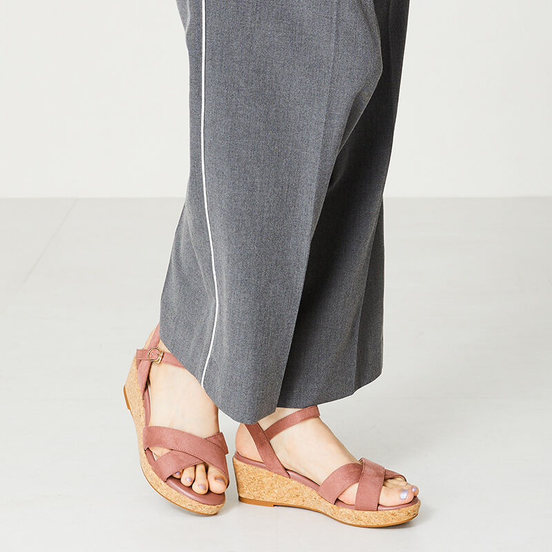 WA Oriental TRaffic「【アウトレット価格】クロスウエッジサンダル/42201 定番 サンダル 人気 ヒール6cm」|サンダル|