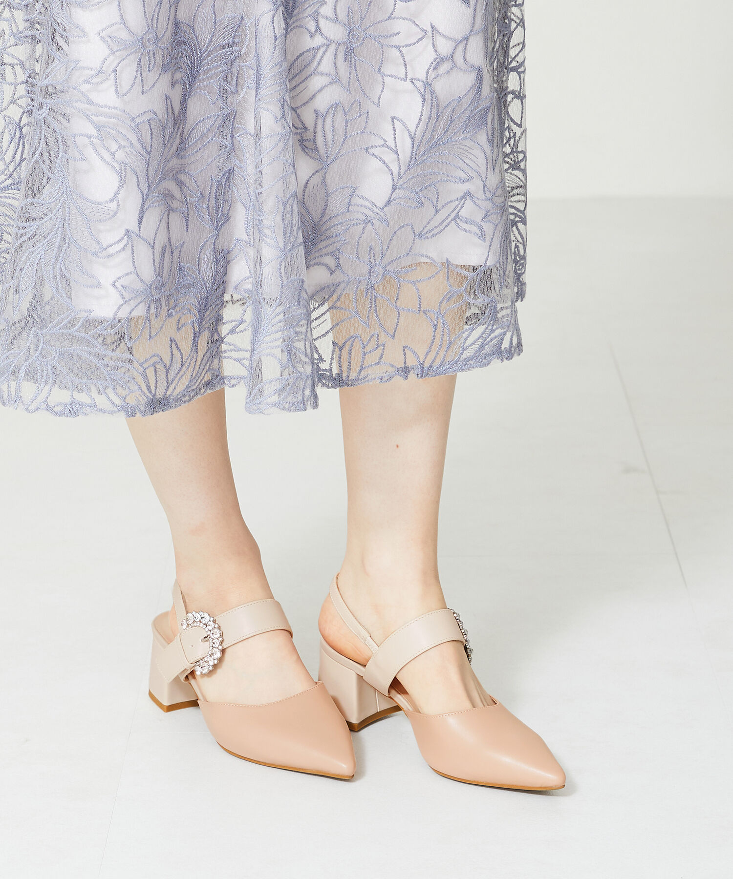 ORiental TRaffic「ビジューバックルストラップパンプス/41125」|パンプス|PINK