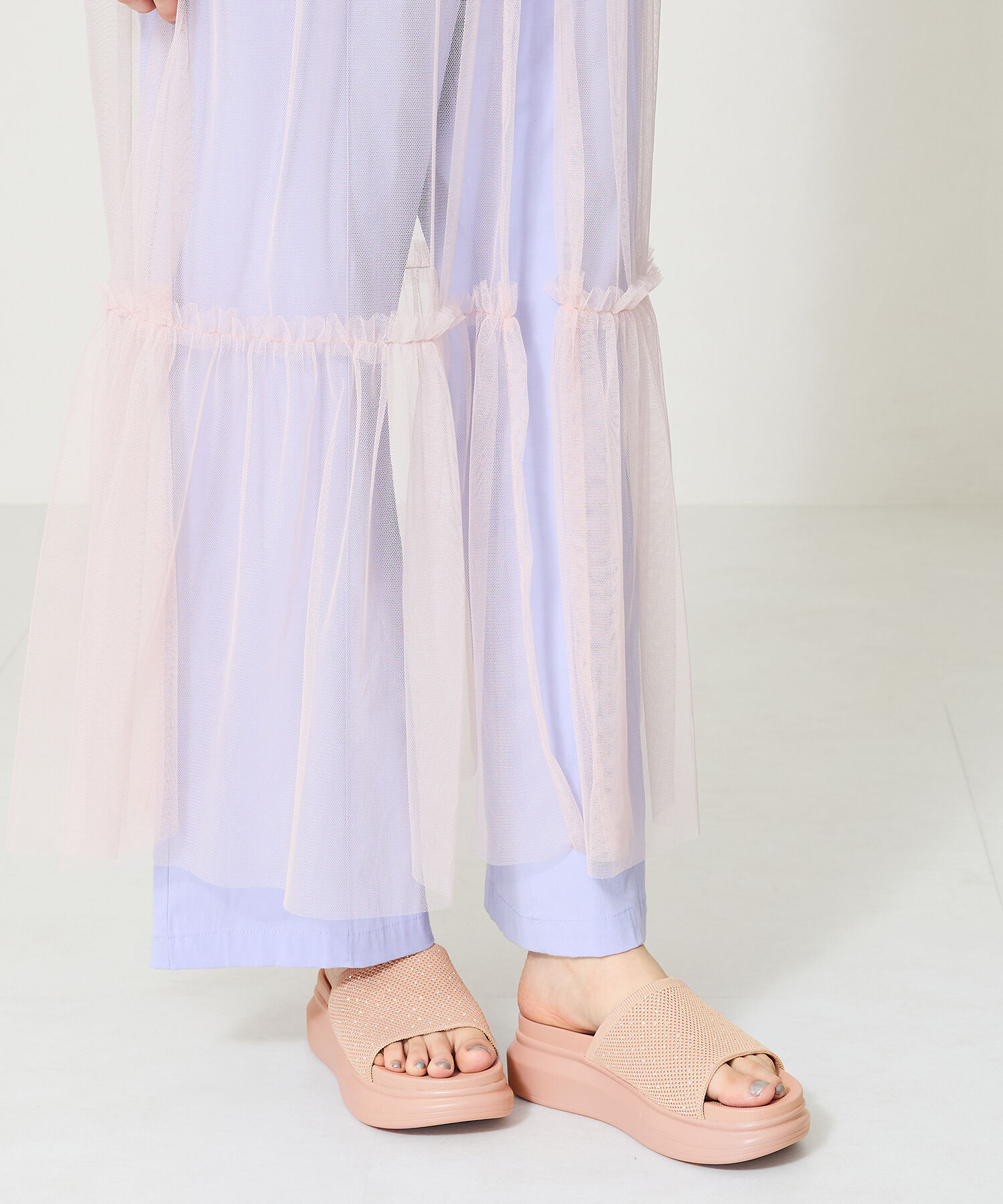 WA Oriental TRaffic「【トレンド】ラインストーンニットミュールサンダル/42204 人気 売れてる」|サンダル|