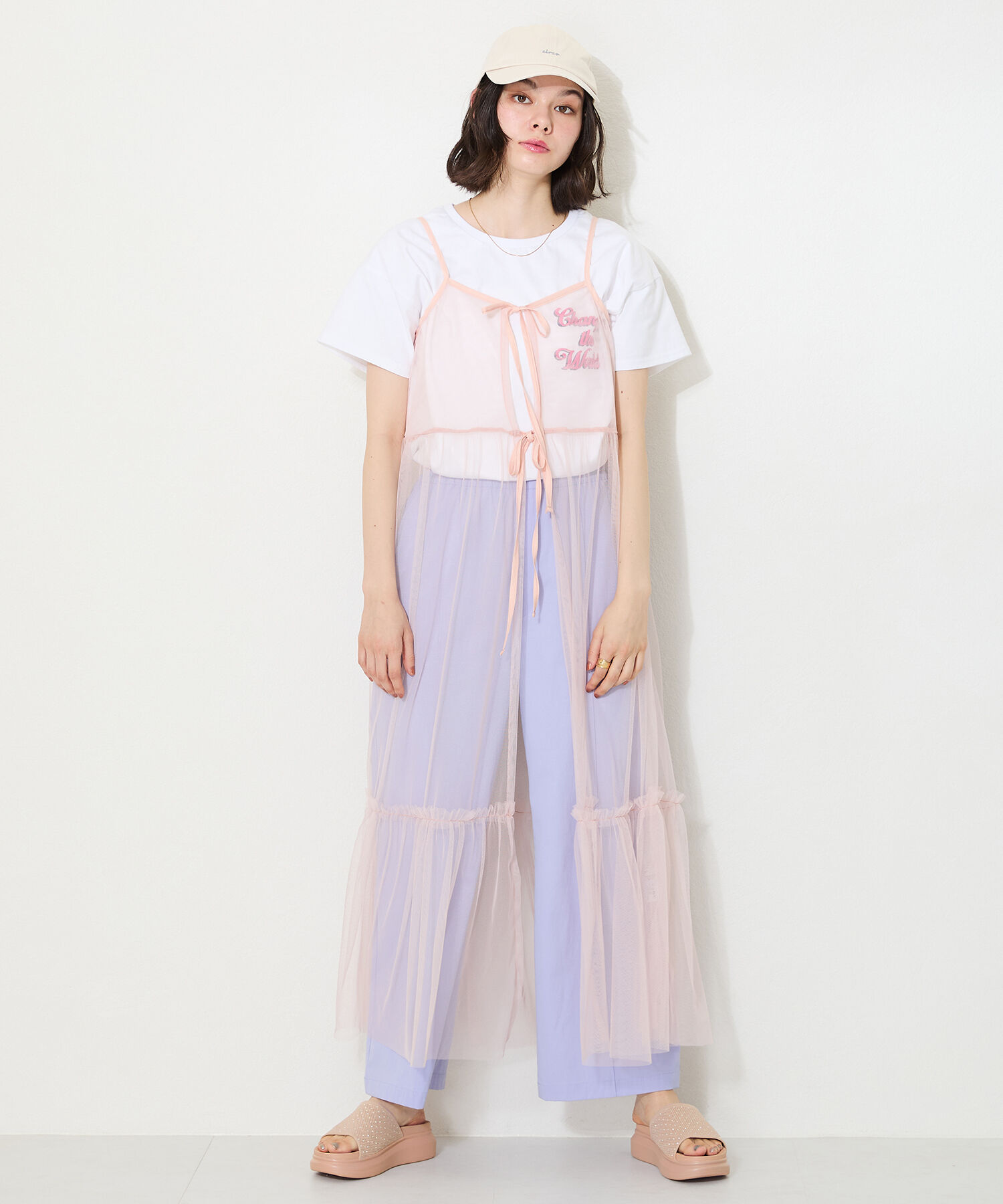 WA Oriental TRaffic「【トレンド】ラインストーンニットミュールサンダル/42204 人気 売れてる」|サンダル|