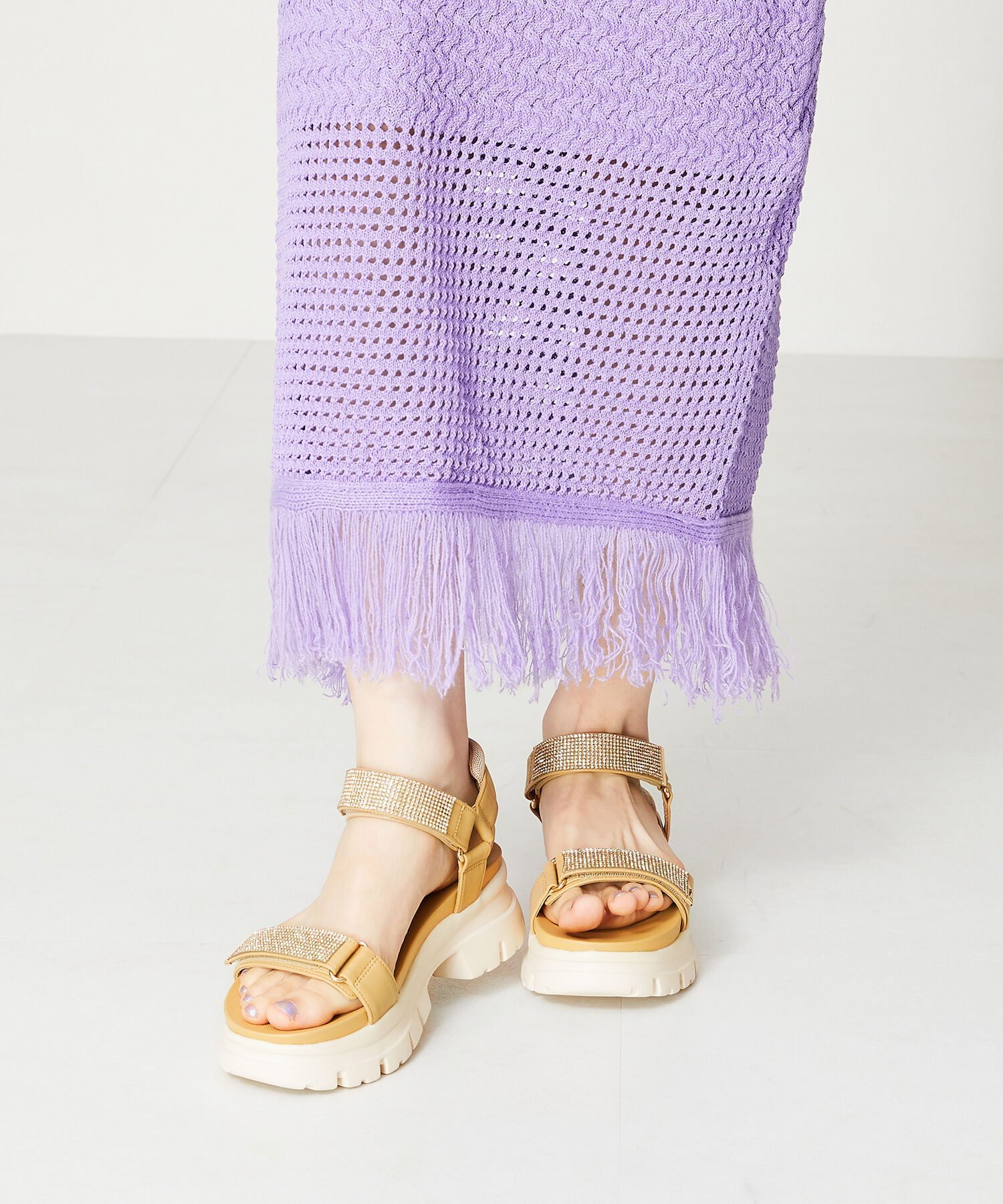 ORiental TRaffic「【定番】ビジューストラップスポーツサンダル/41220 スポサン 人気 トレンド 売れてる」|サンダル|