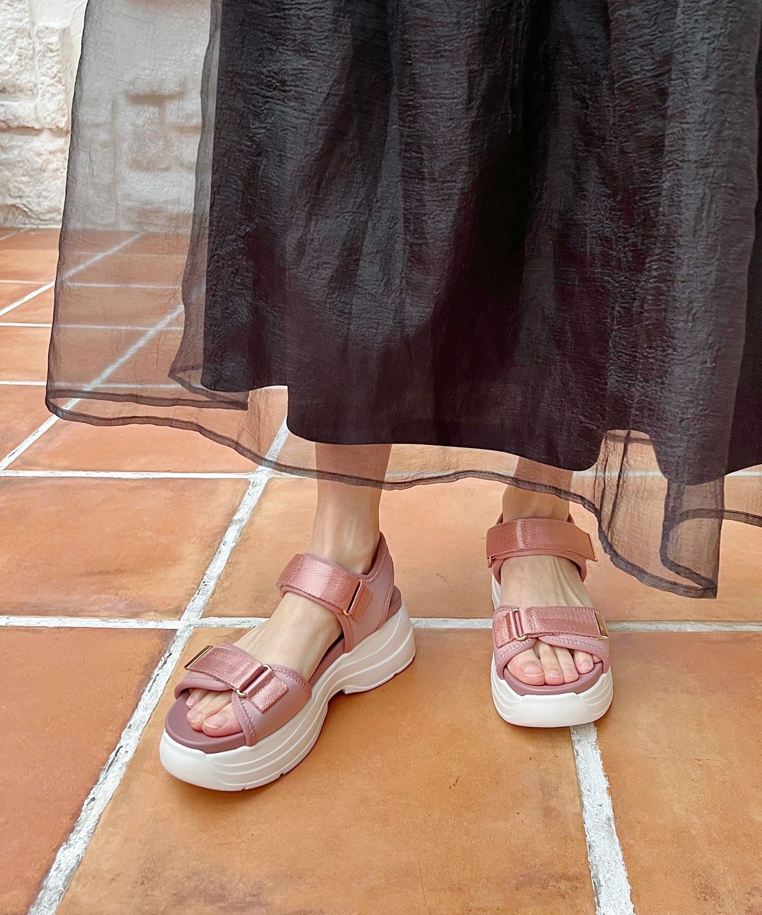 WA Oriental TRaffic「【追加】ダブルベルトスポーツサンダル/42207 スポサン 柔らかい 人気 軽い トレンド 厚底 再入荷」|サンダル|