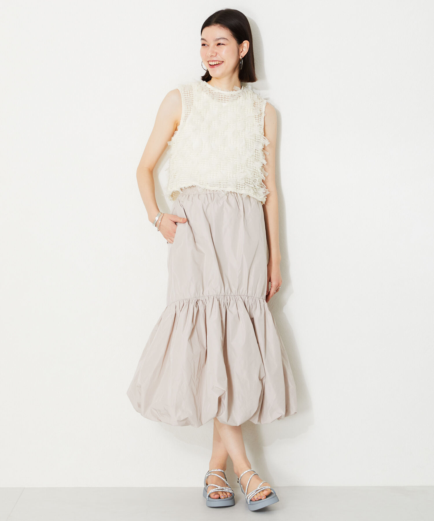 ORiental TRaffic「【追加】ラインストーンストラップサンダル/41217 サンダル 人気 トレンド 売れてる ラインストーン」|サンダル|