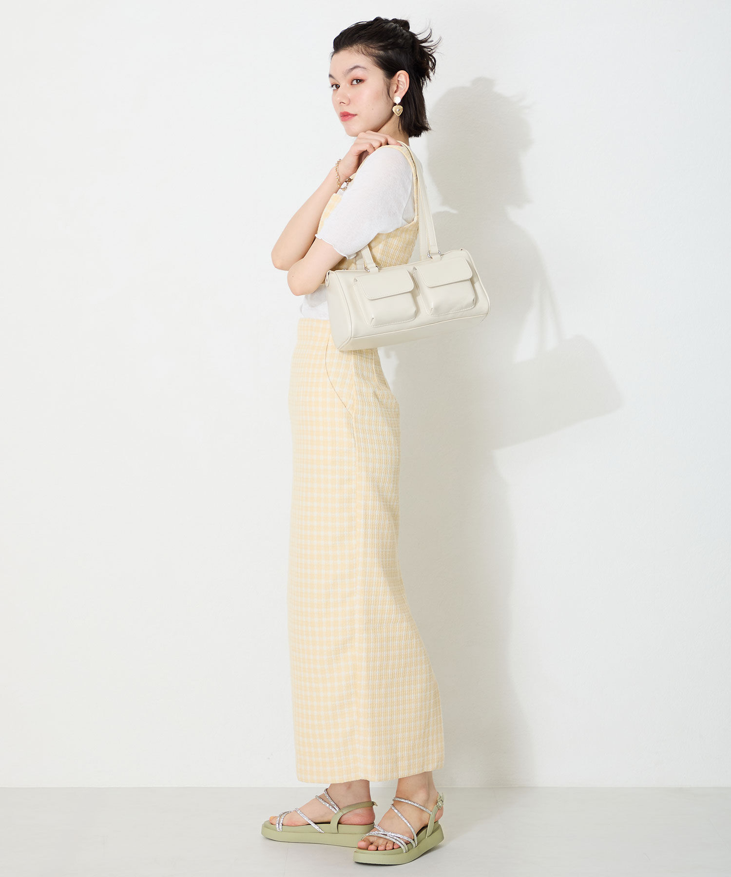 ORiental TRaffic「【追加】ラインストーンストラップサンダル/41217 サンダル 人気 トレンド 売れてる ラインストーン」|サンダル|