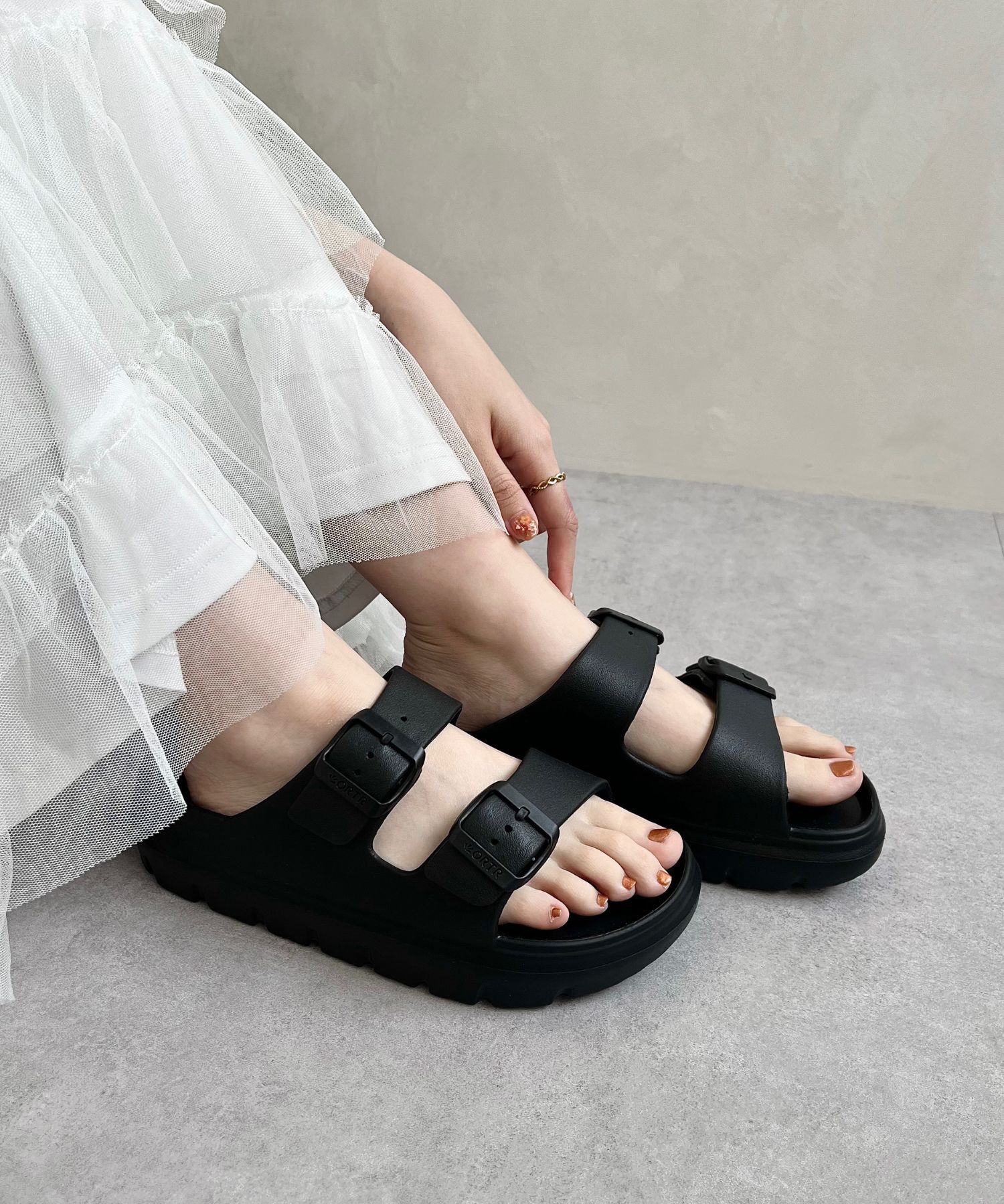 ORiental TRaffic「【リカバリーサンダル】ダブルベルト厚底サンダル/OT3220 軽量 フィット 人気 トレンド 厚底 サンダル」|サンダル|