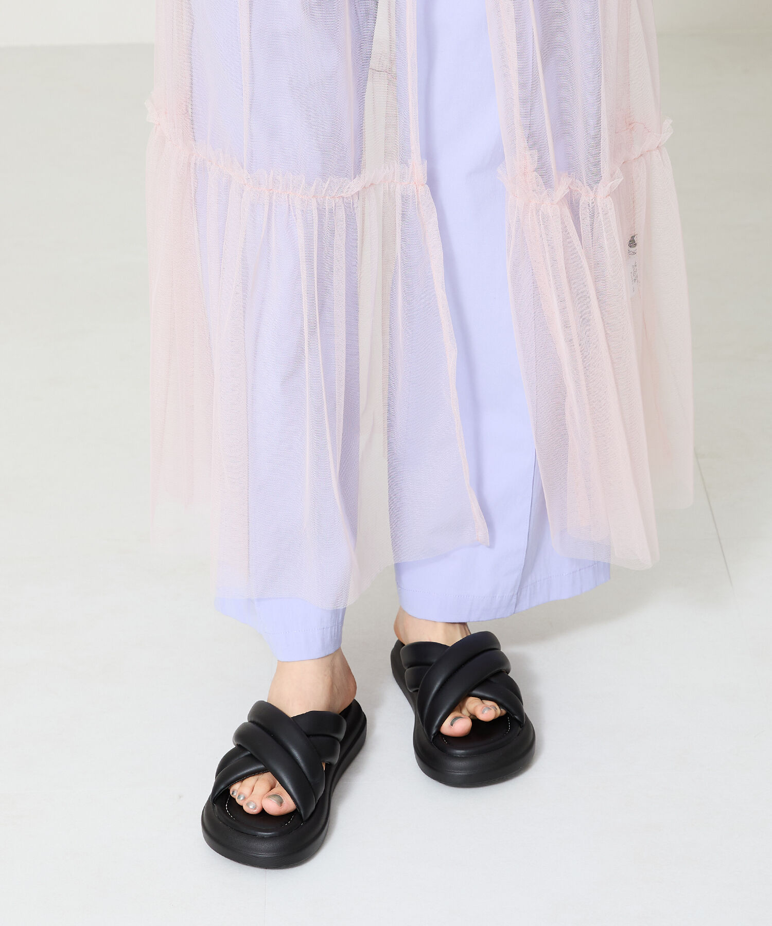 ORiental TRaffic「【アウトレット価格】パデットクロススライドサンダル/41232 サンダル 柔らかい フィット」|サンダル|