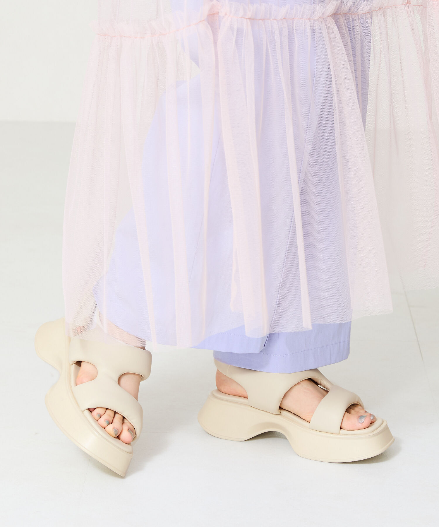 ORiental TRaffic「【定番】パデットベルトフレアソールサンダル/41235 サンダル」|サンダル|