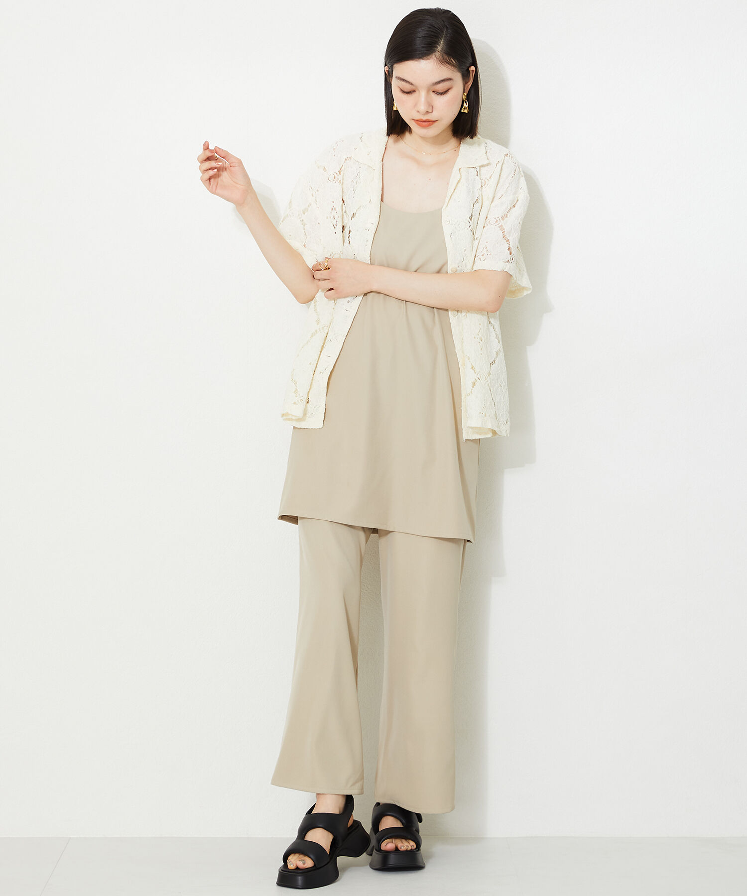 ORiental TRaffic「【定番】パデットベルトフレアソールサンダル/41235 サンダル」|サンダル|