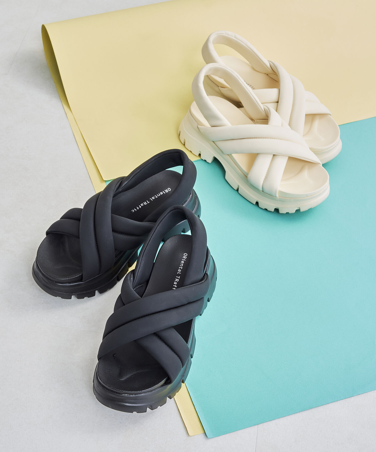 ORiental TRaffic「【WEB限定】クロスベルト厚底サンダル/41243」|サンダル|