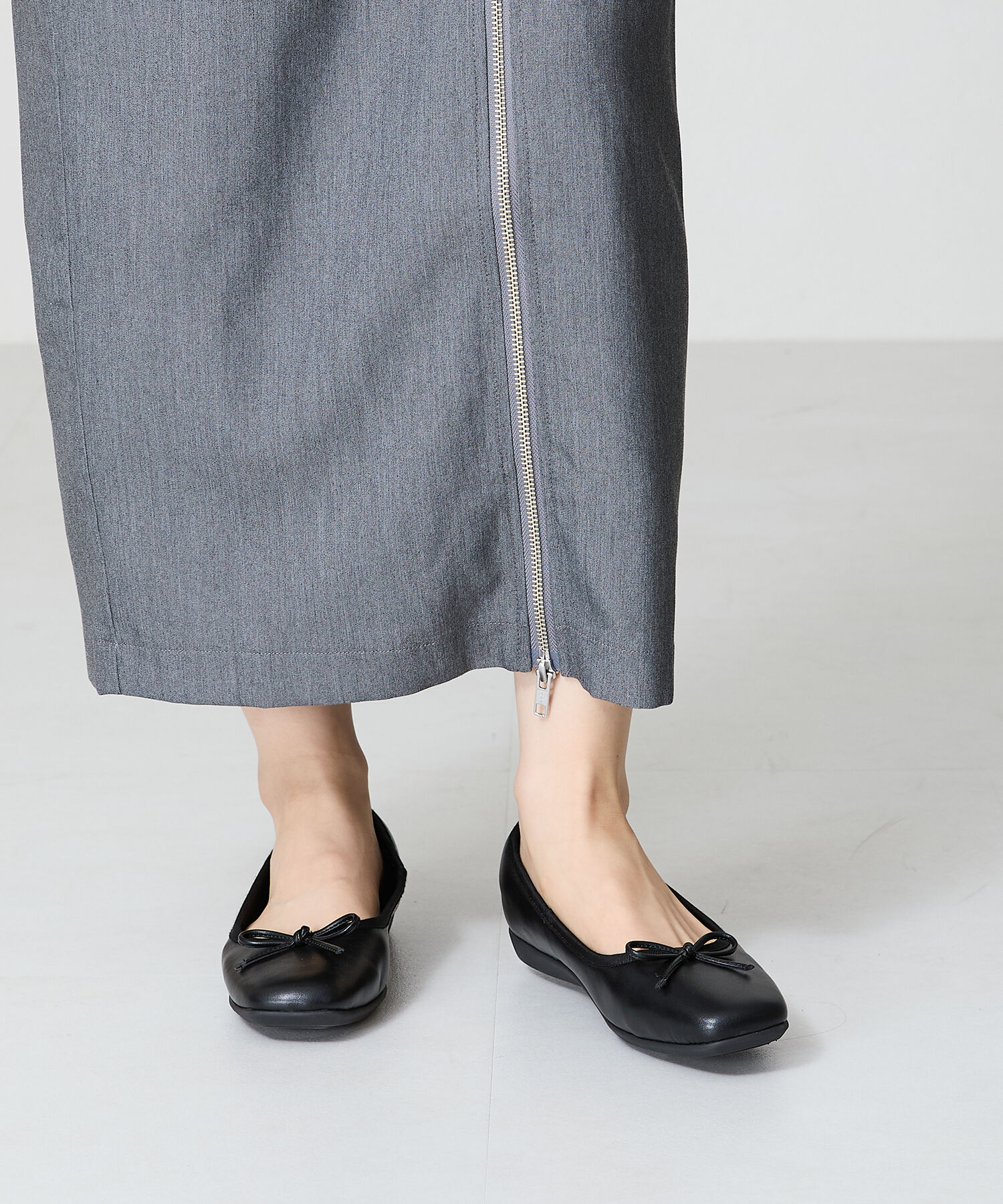 ORiental TRaffic「【WEB限定】 スクエアトゥ バレエシューズ /R-4009 フラット 軽い  厚手クッション」|パンプス|