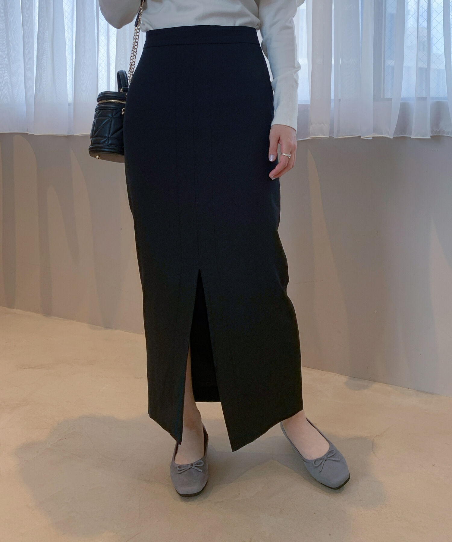 ORiental TRaffic「【WEB限定】 スクエアトゥ バレエシューズ /R-4009 フラット 軽い  厚手クッション」|パンプス|