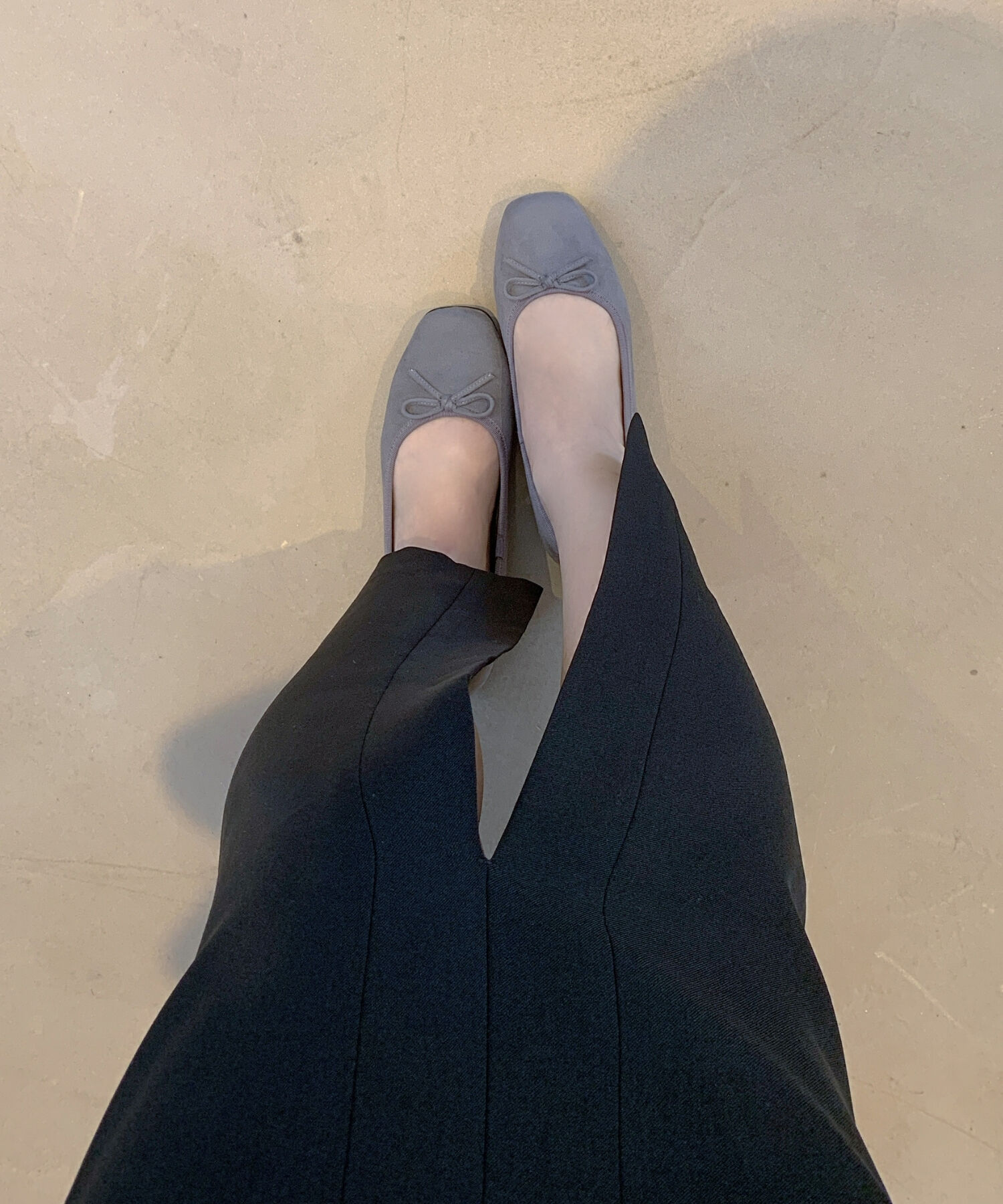 ORiental TRaffic「【WEB限定】 スクエアトゥ バレエシューズ /R-4009 フラット 軽い  厚手クッション」|パンプス|