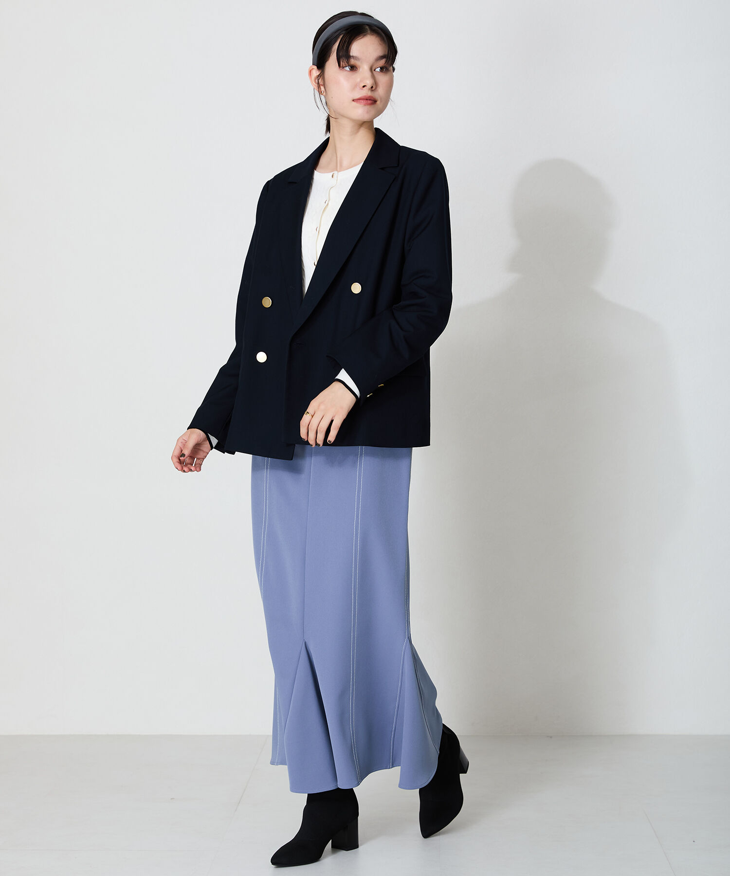 ORiental TRaffic「チュールリボン&times;パール ニットブーツ /41429」|ショートブーツ|