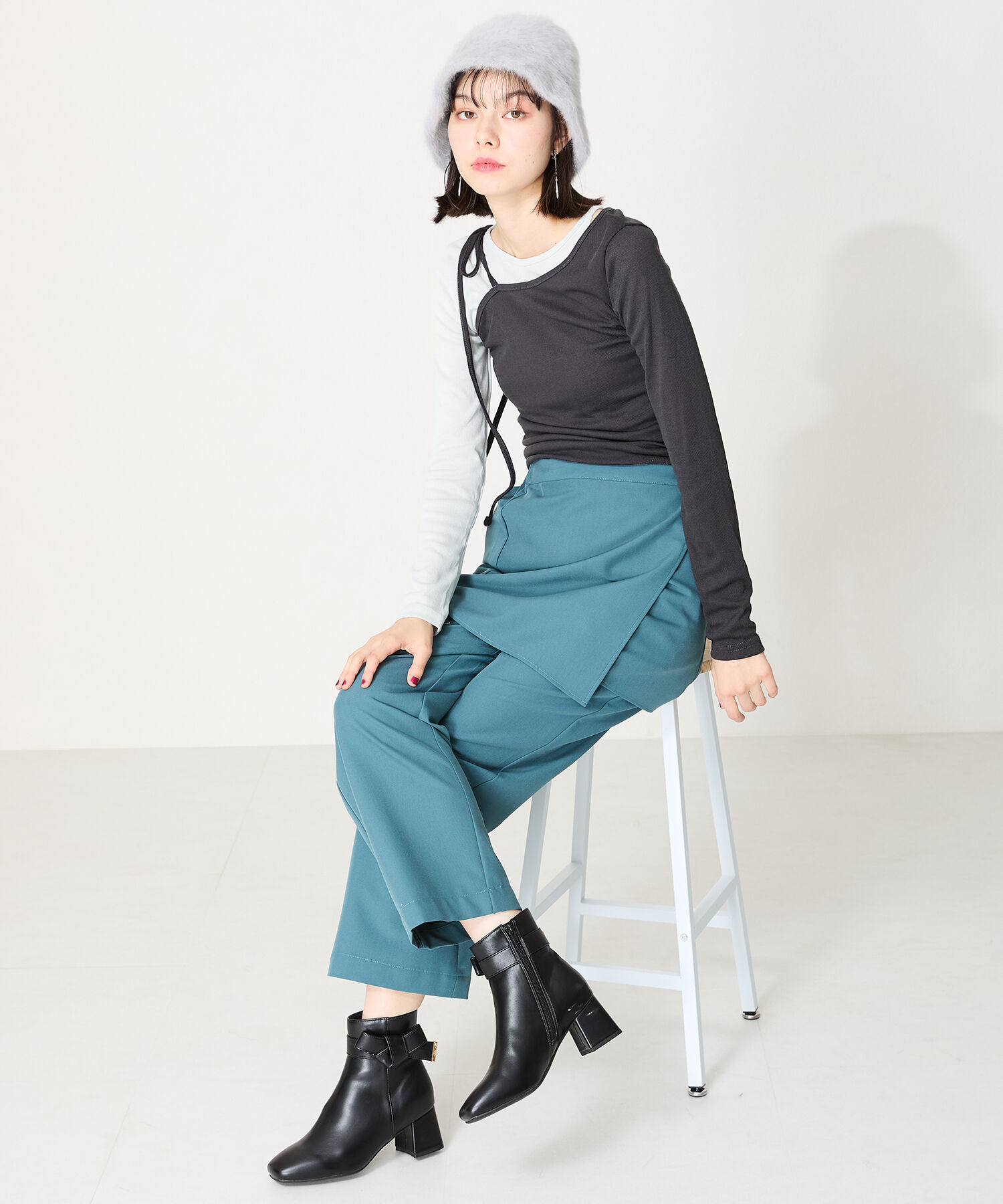 ORiental TRaffic「サイドリボンショートブーツ/41430」|ショートブーツ|