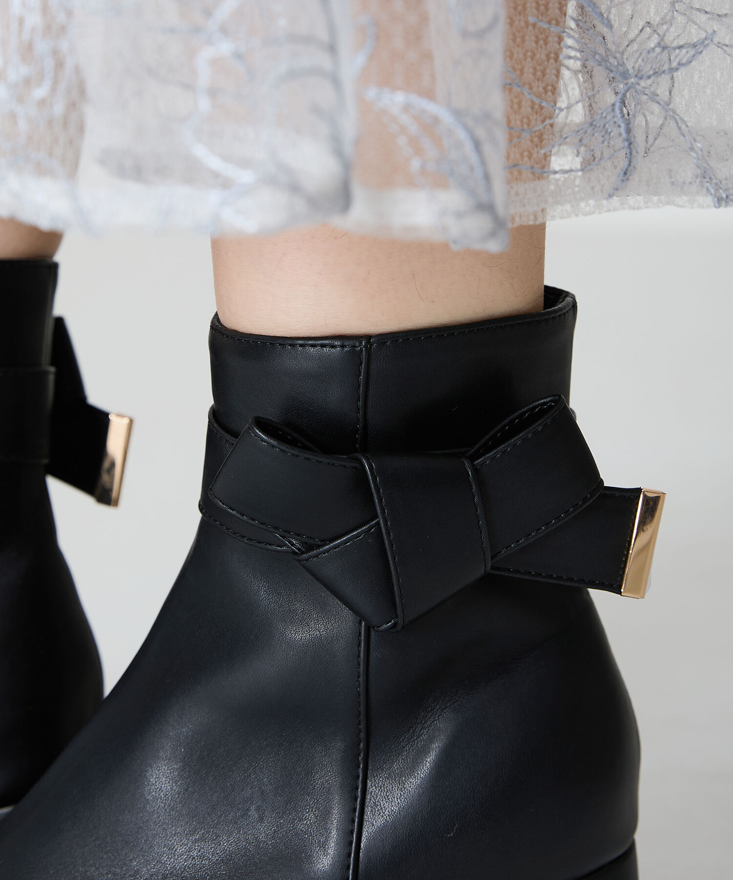 ORiental TRaffic「サイドリボンショートブーツ/41430」|ショートブーツ|