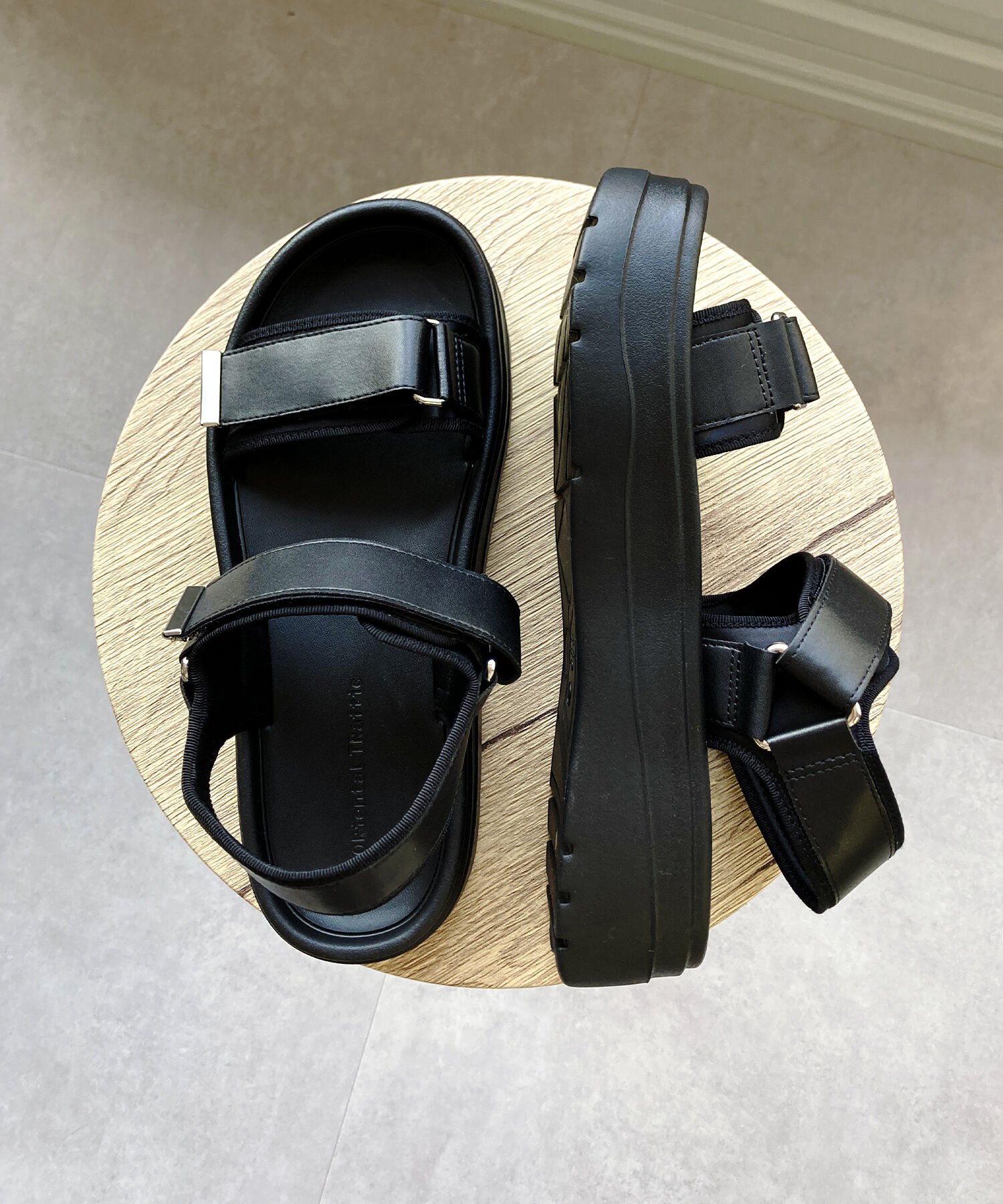 ORiental TRaffic「【Fit meサンダル】メタルパーツ厚底サンダル/51226 サンダル 軽い 人気 トレンド 再入荷」|サンダル|