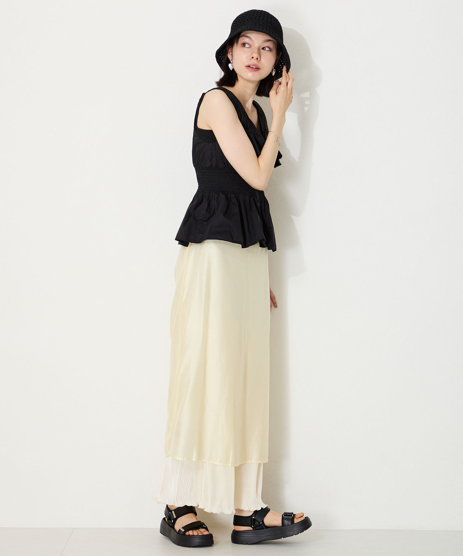 ORiental TRaffic「【Fit meサンダル】メタルパーツ厚底サンダル/51226 サンダル 軽い 人気 トレンド 再入荷」|サンダル|