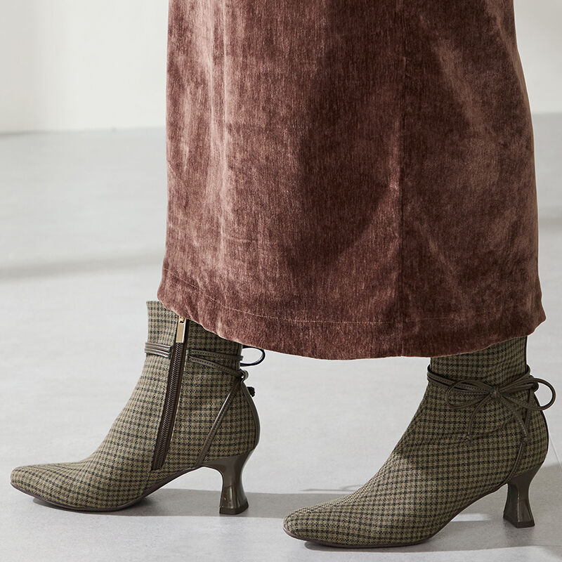 ORiental TRaffic「サイド リボン ヒール ブーツ /51417」|ショートブーツ|