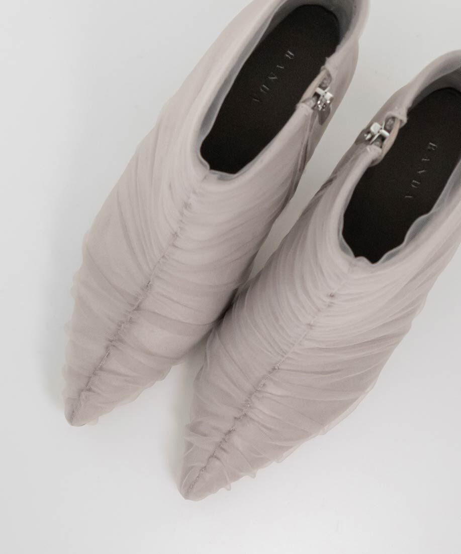  「チュールギャザーショートブーツ」|ショートブーツ|