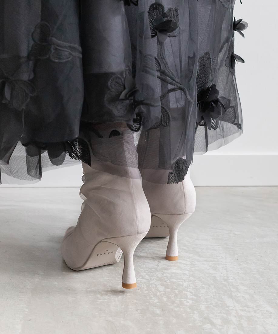 「チュールギャザーショートブーツ」|ショートブーツ|