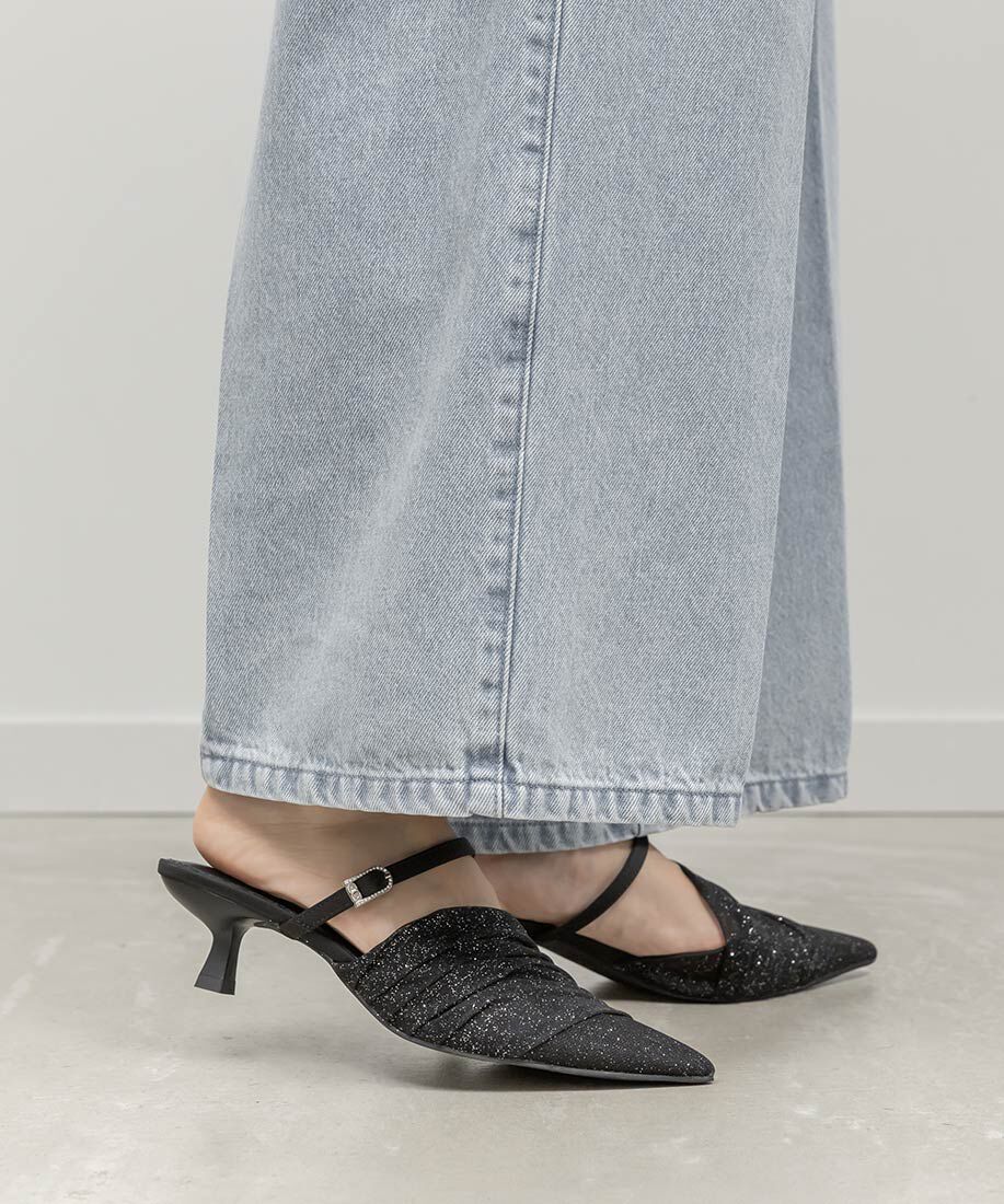  「シアーギャザーミュールパンプス」|パンプス|