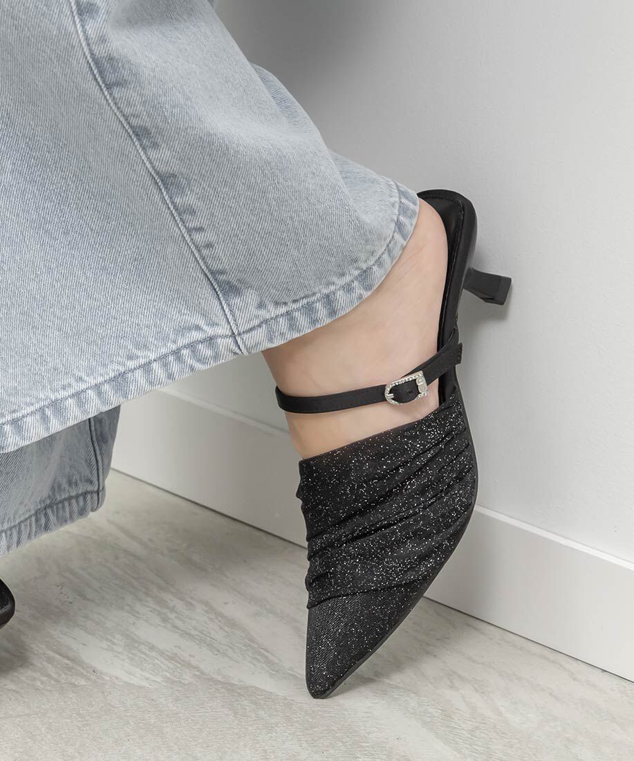  「シアーギャザーミュールパンプス」|パンプス|