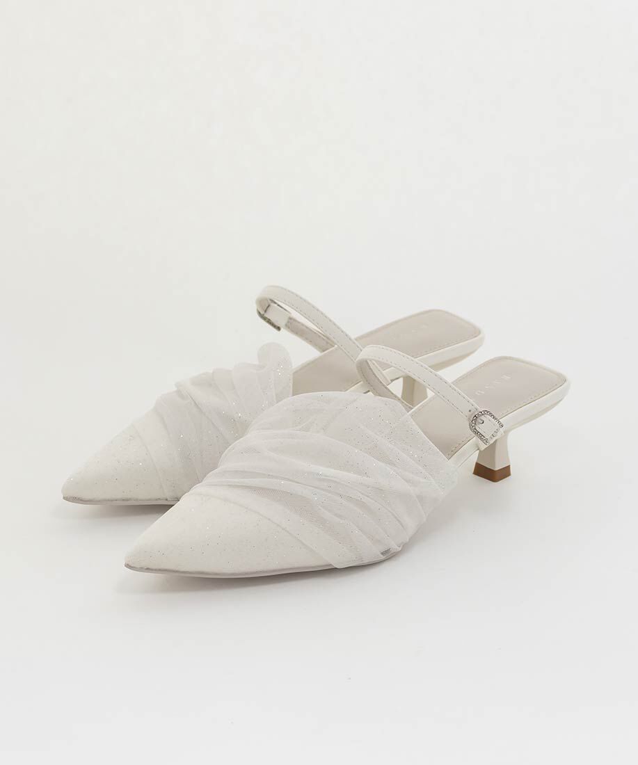  「シアーギャザーミュールパンプス」|パンプス|