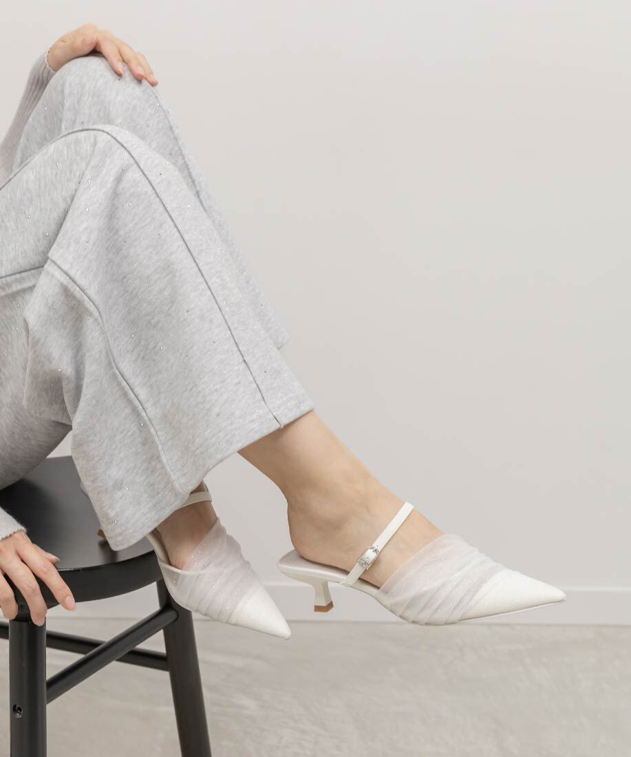  「シアーギャザーミュールパンプス」|パンプス|