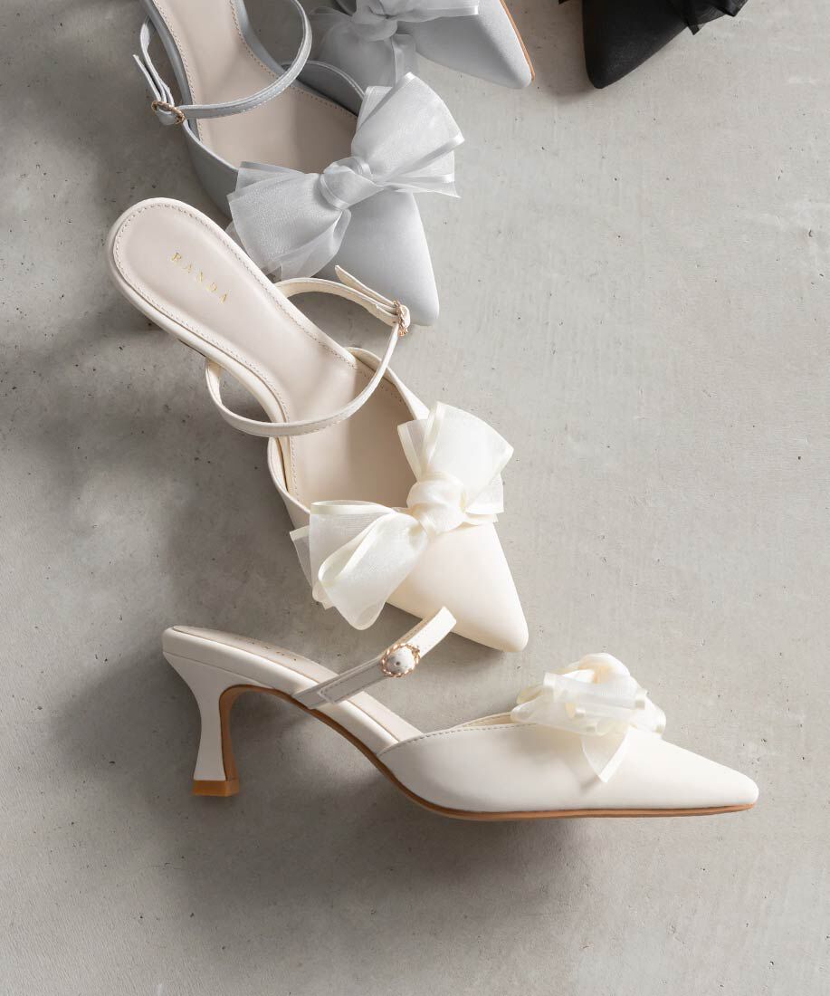  「2WAY シアーリボンミュールパンプス」|パンプス|