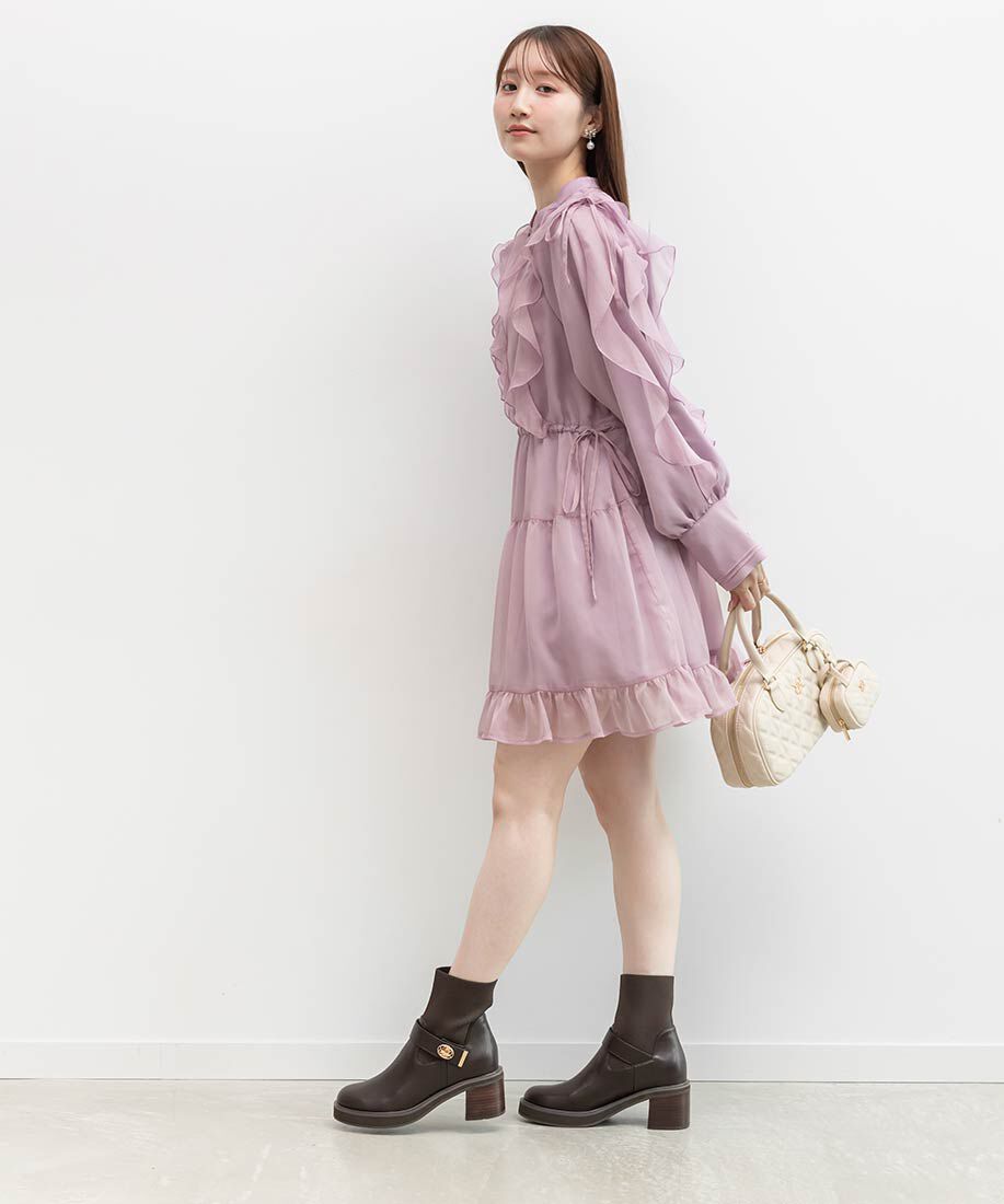  「レザーライクニットドッキングブーツ」|ショートブーツ|