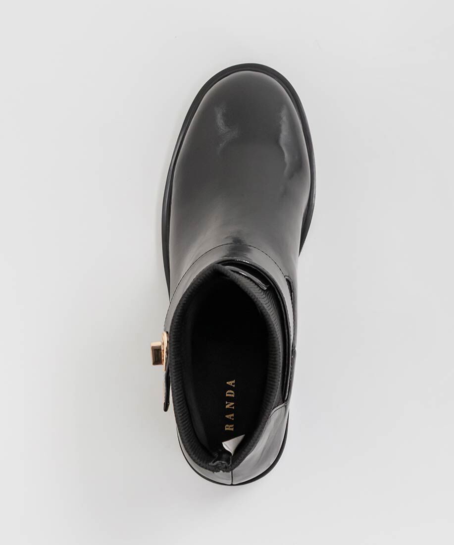  「レザーライクニットドッキングブーツ」|ショートブーツ|