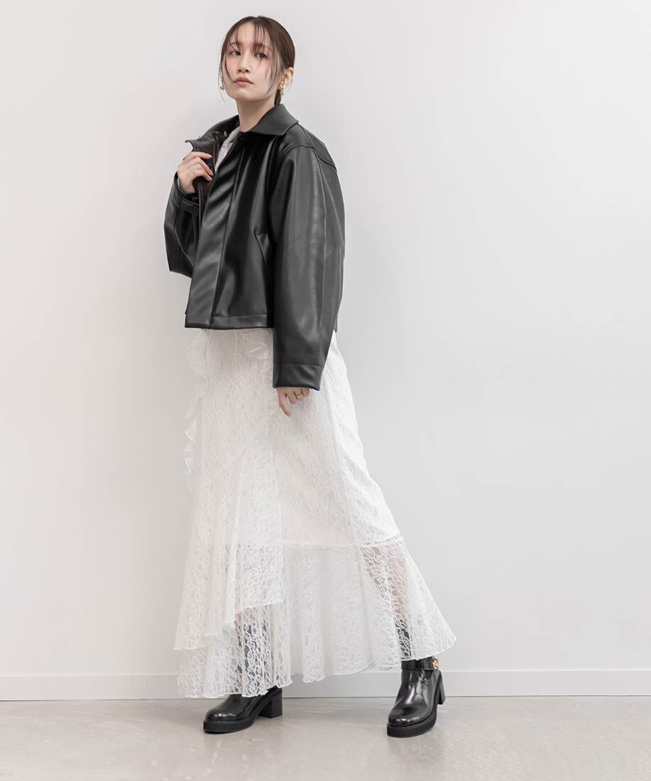  「レザーライクニットドッキングブーツ」|ショートブーツ|