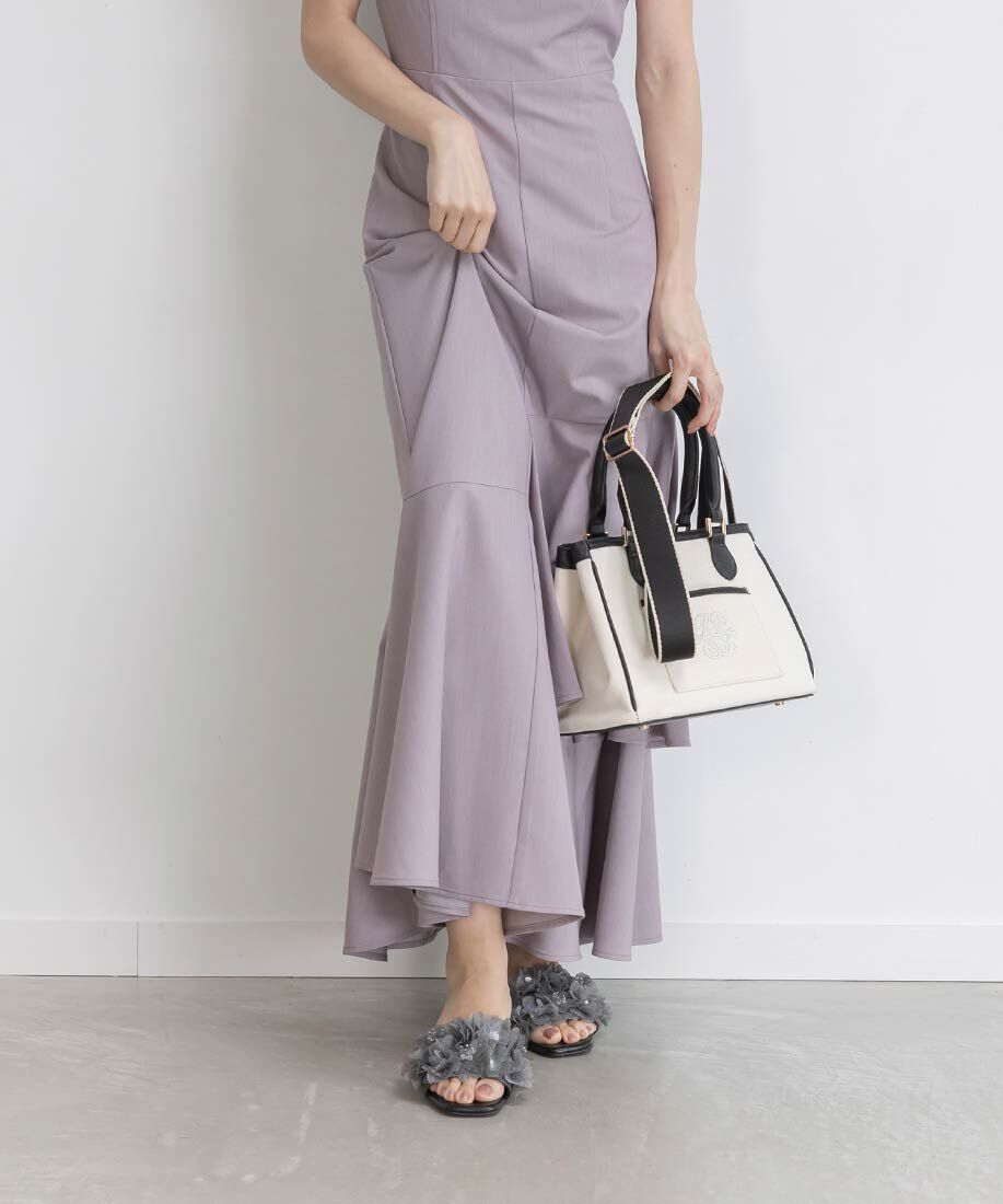  「シフォンフラワーミュールサンダル」|パンプス|