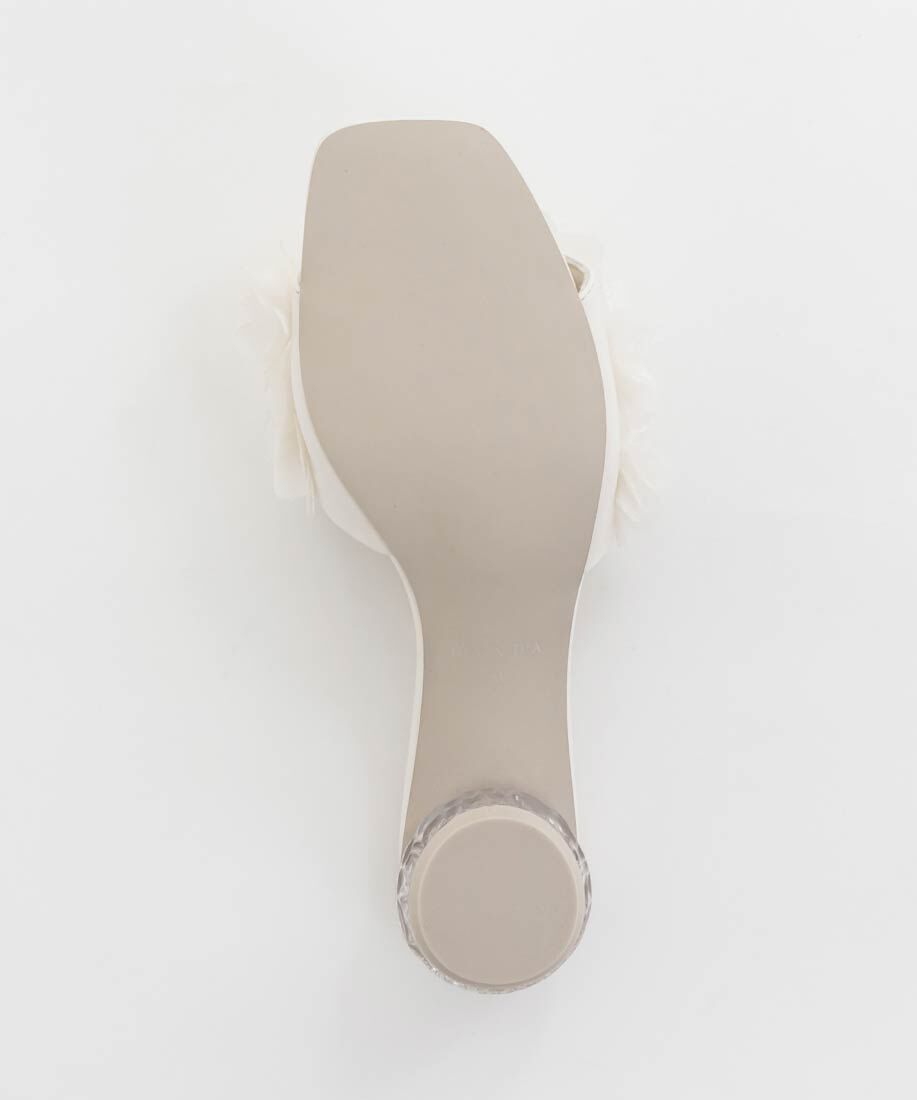  「シフォンフラワーミュールサンダル」|パンプス|