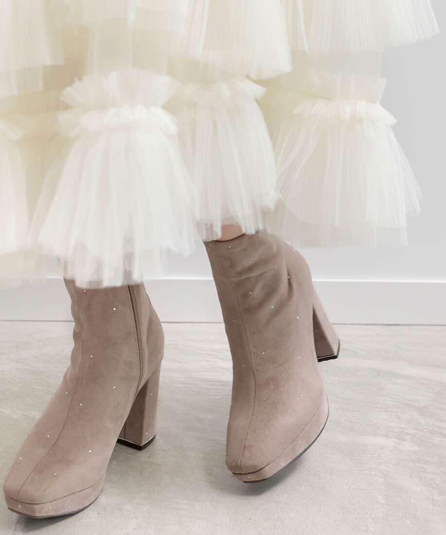  「ストーンデザインストレッチショートブーツ」|ショートブーツ|