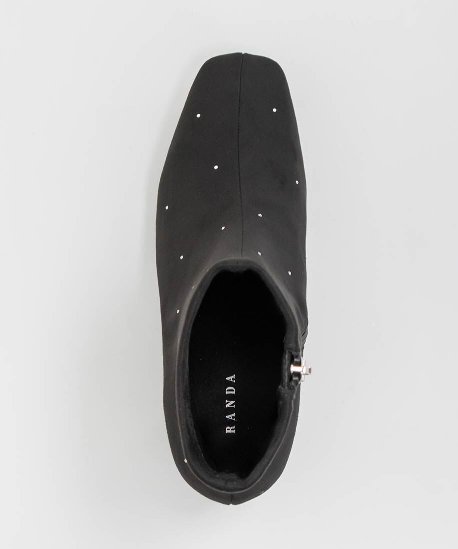  「ストーンデザインストレッチショートブーツ」|ショートブーツ|