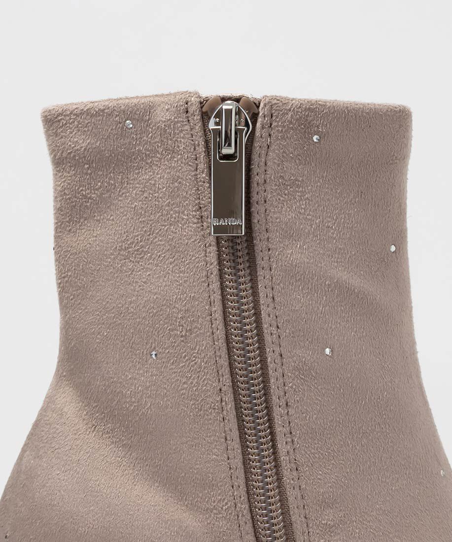  「ストーンデザインストレッチショートブーツ」|ショートブーツ|